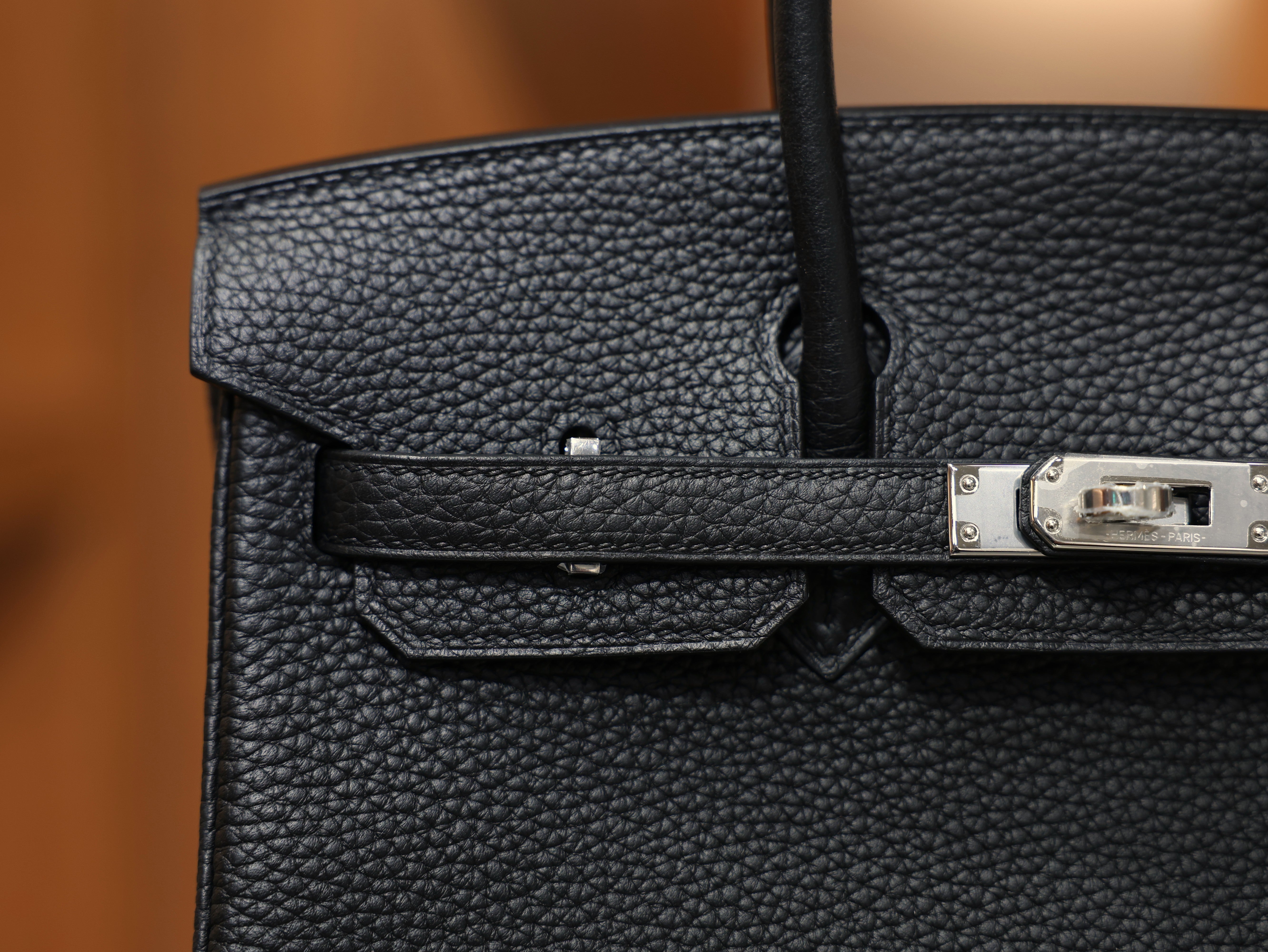 버킨 25 끌레망스 블랙 은장