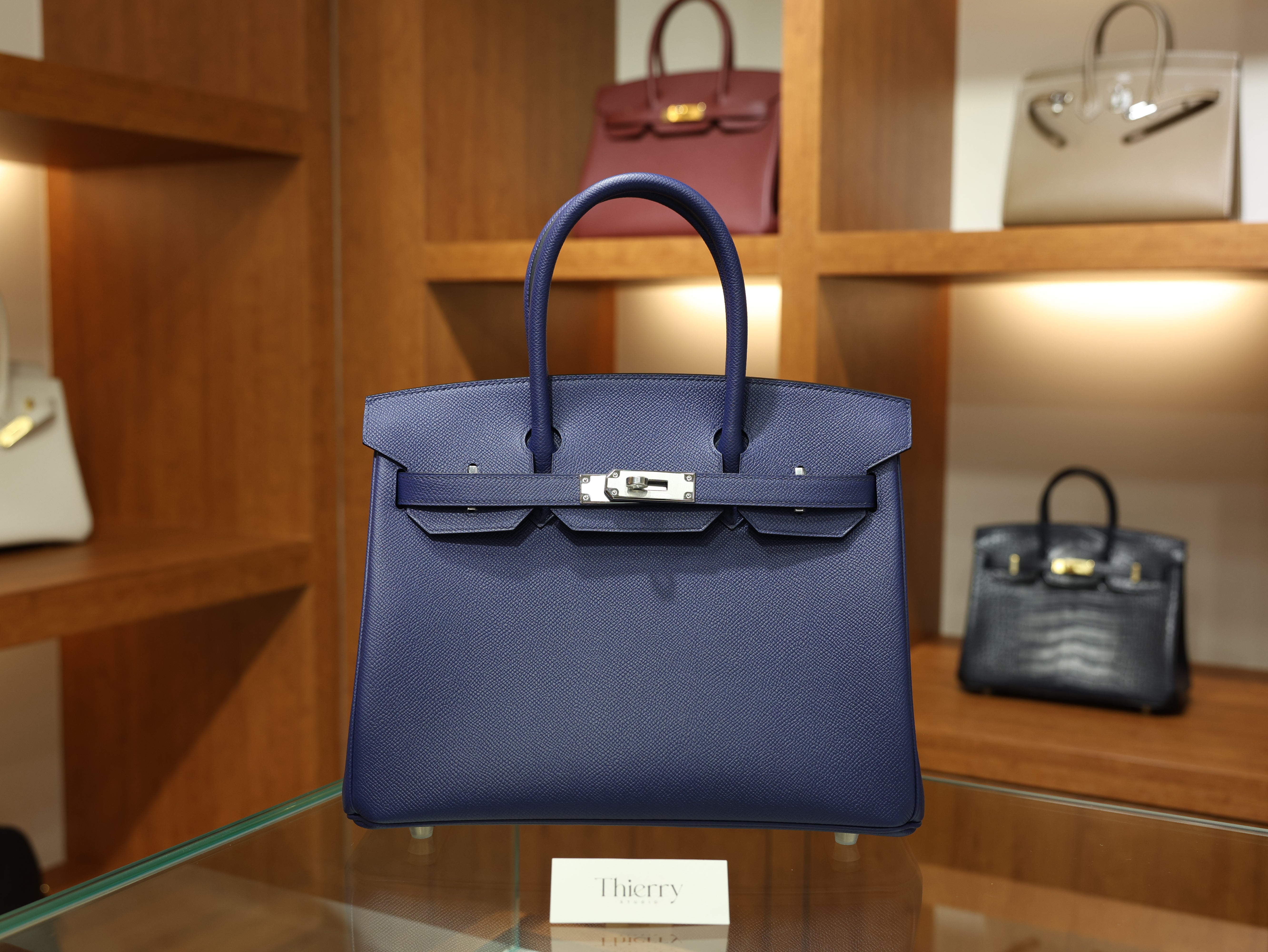 Birkin 30 epsom retourne blue saphir PHW