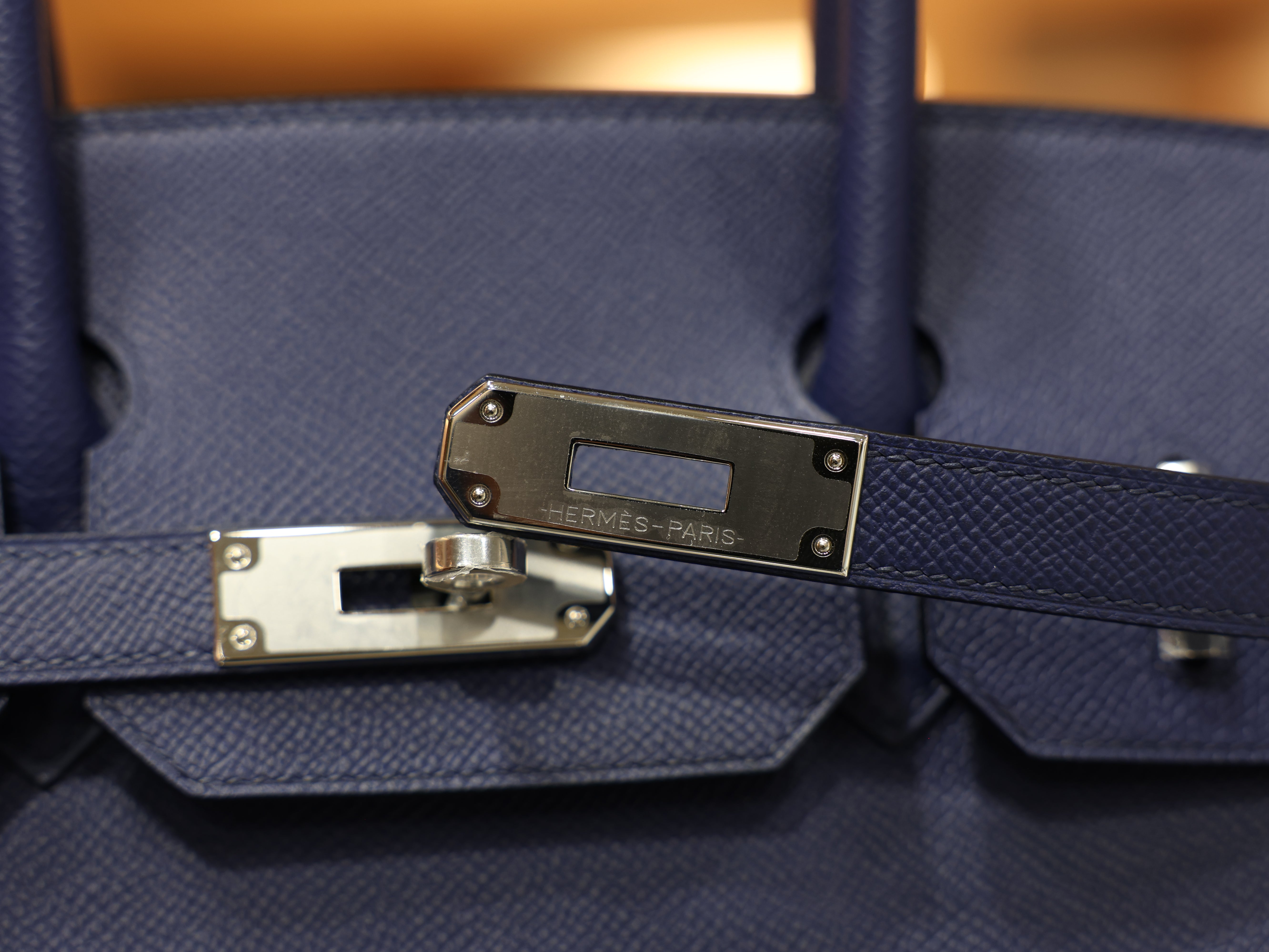 Birkin 30 epsom retourne blue saphir PHW