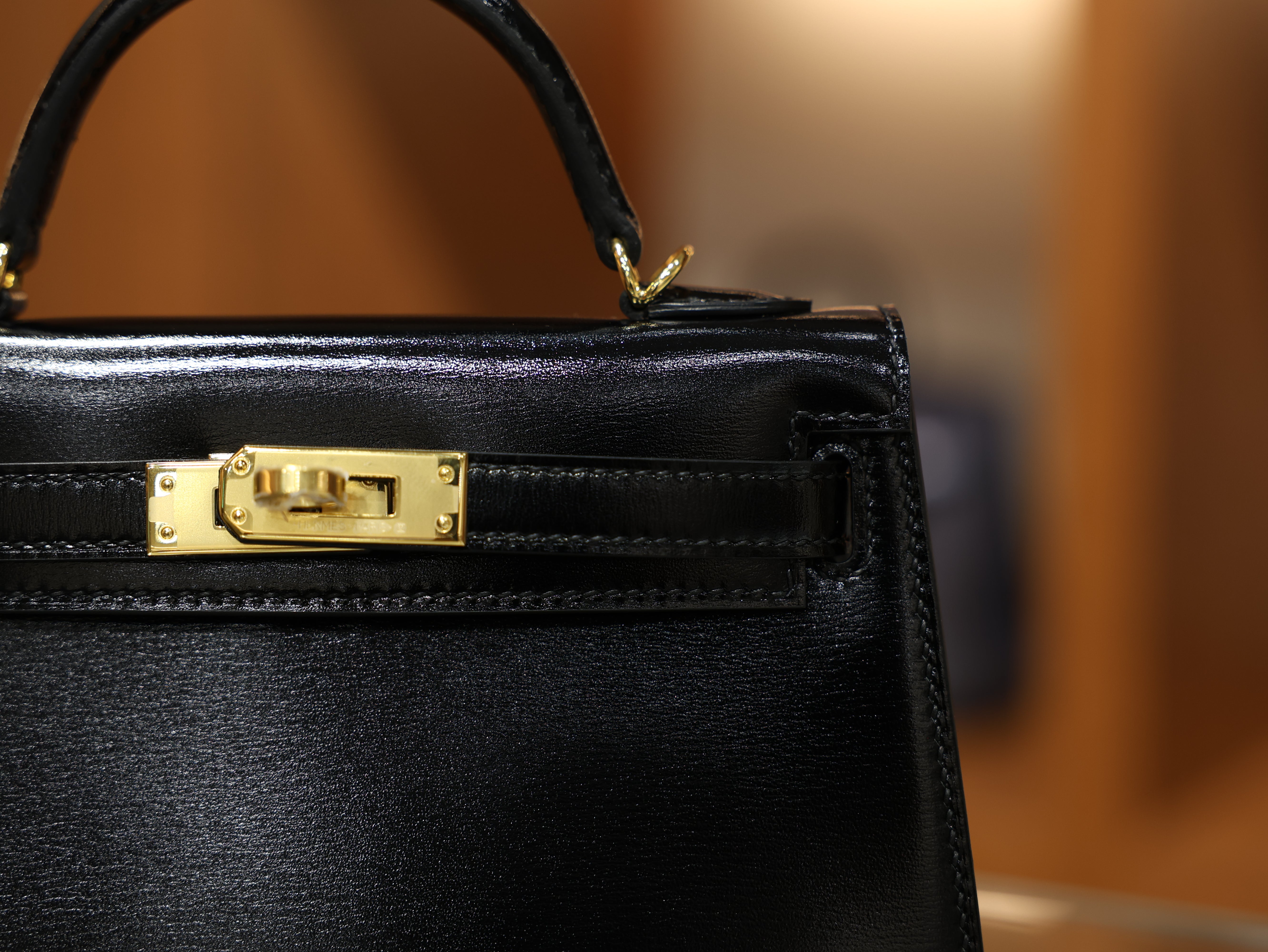 미니 켈리 복스 블랙 금장