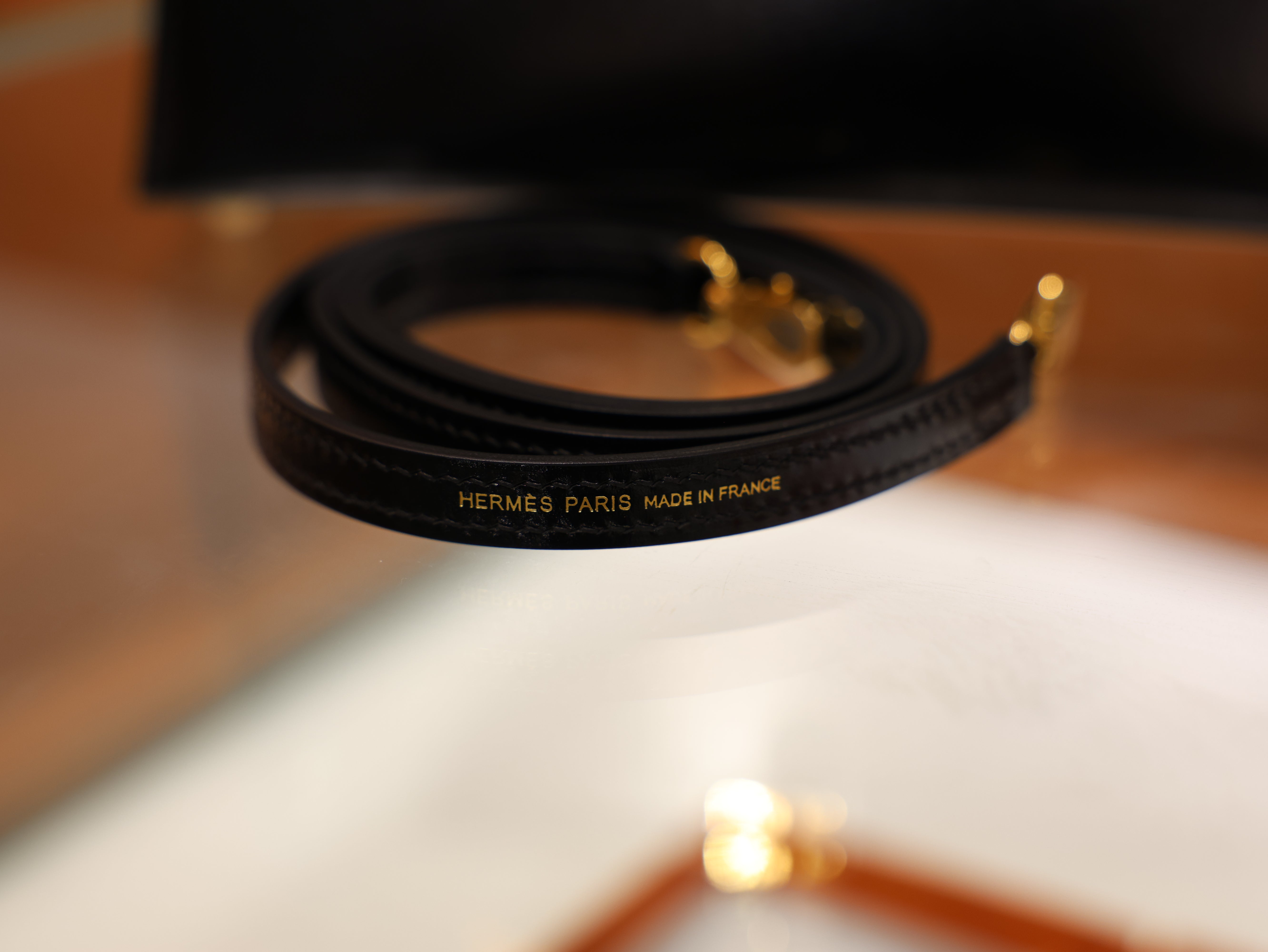 미니 켈리 복스 블랙 금장