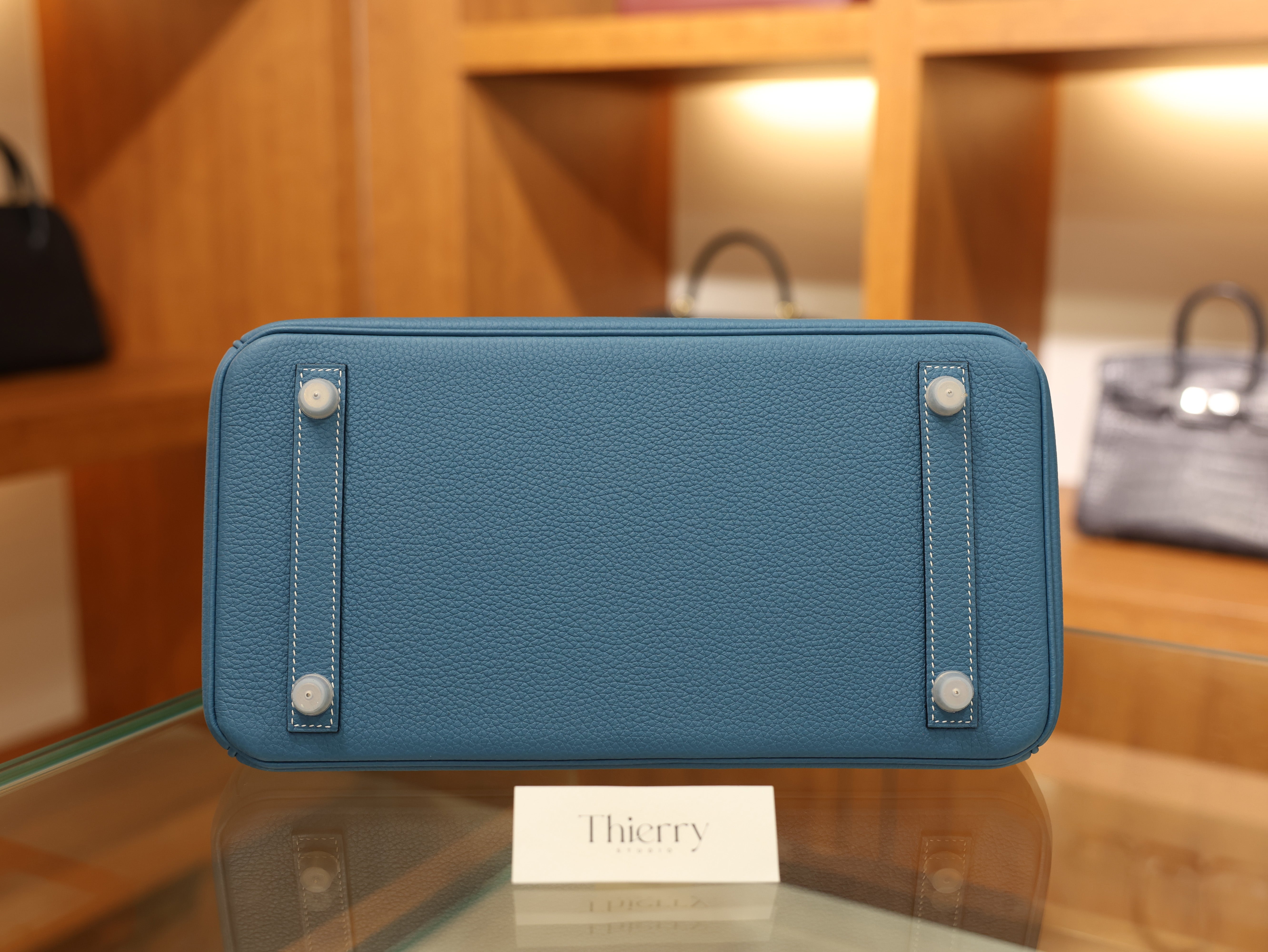 버킨 30 토고 블루진 은장