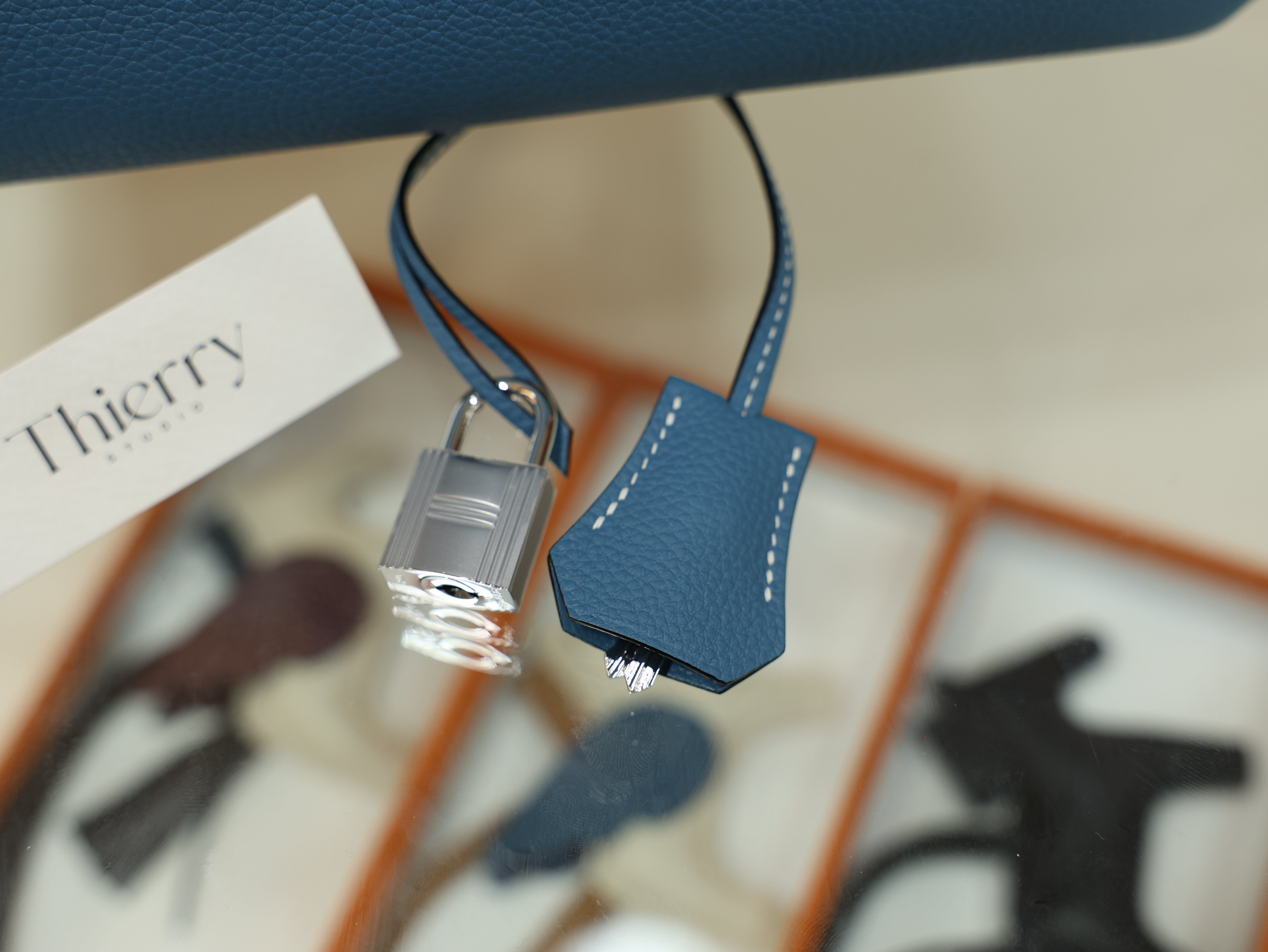 버킨 30 토고 블루진 은장