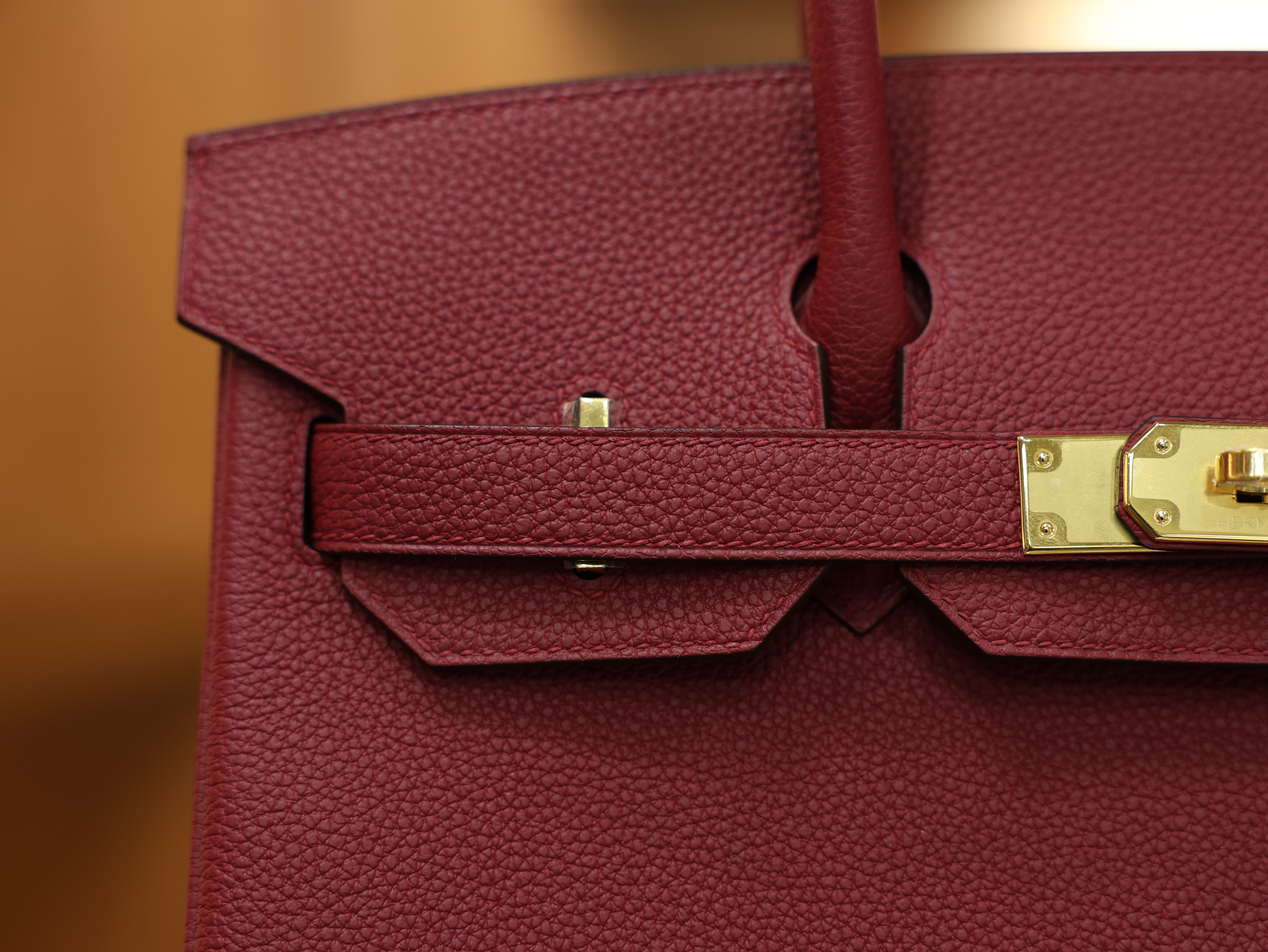 버킨 30 토고 루즈 그라나 금장