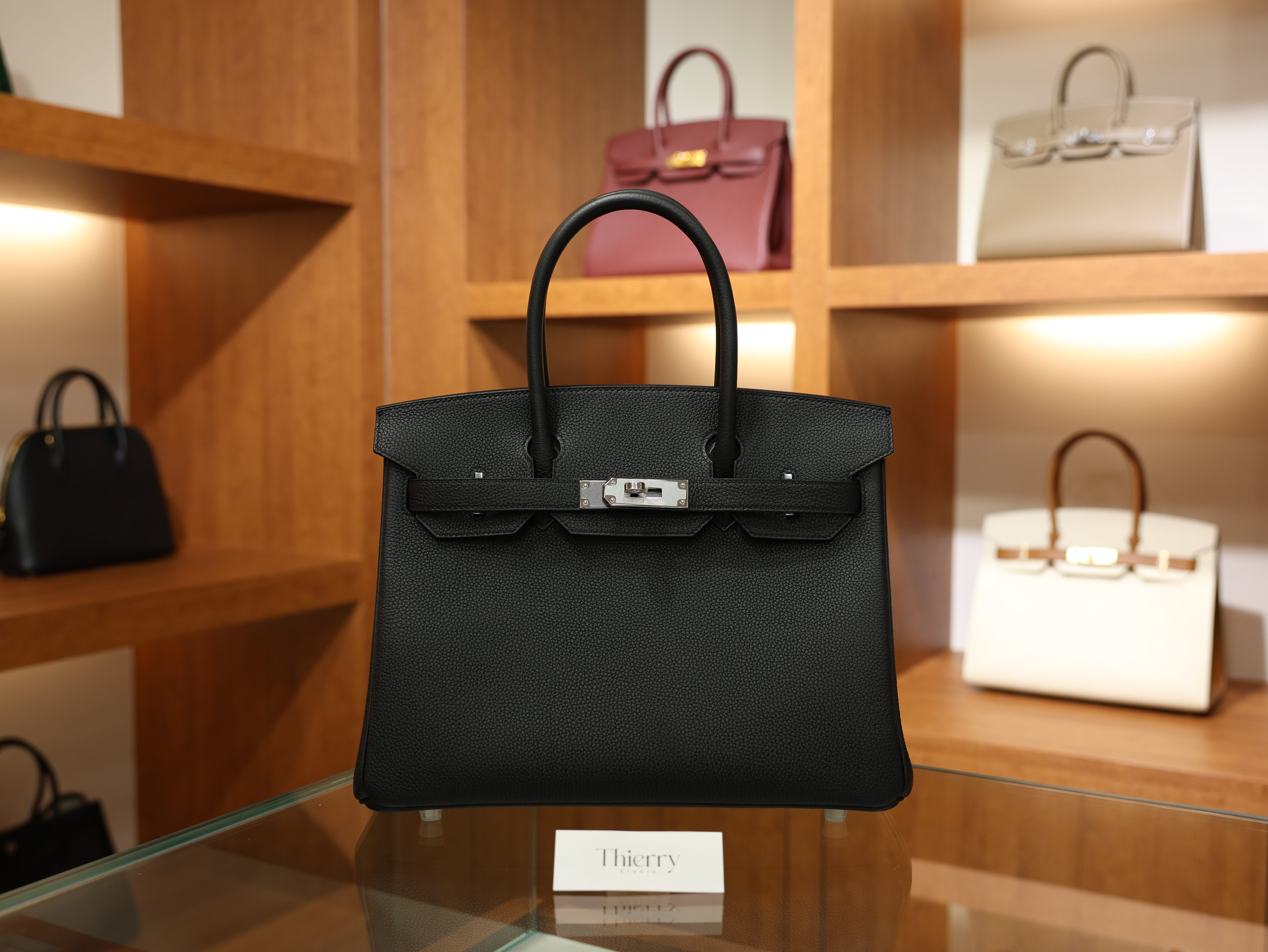 버킨 30 토고 블랙 은장