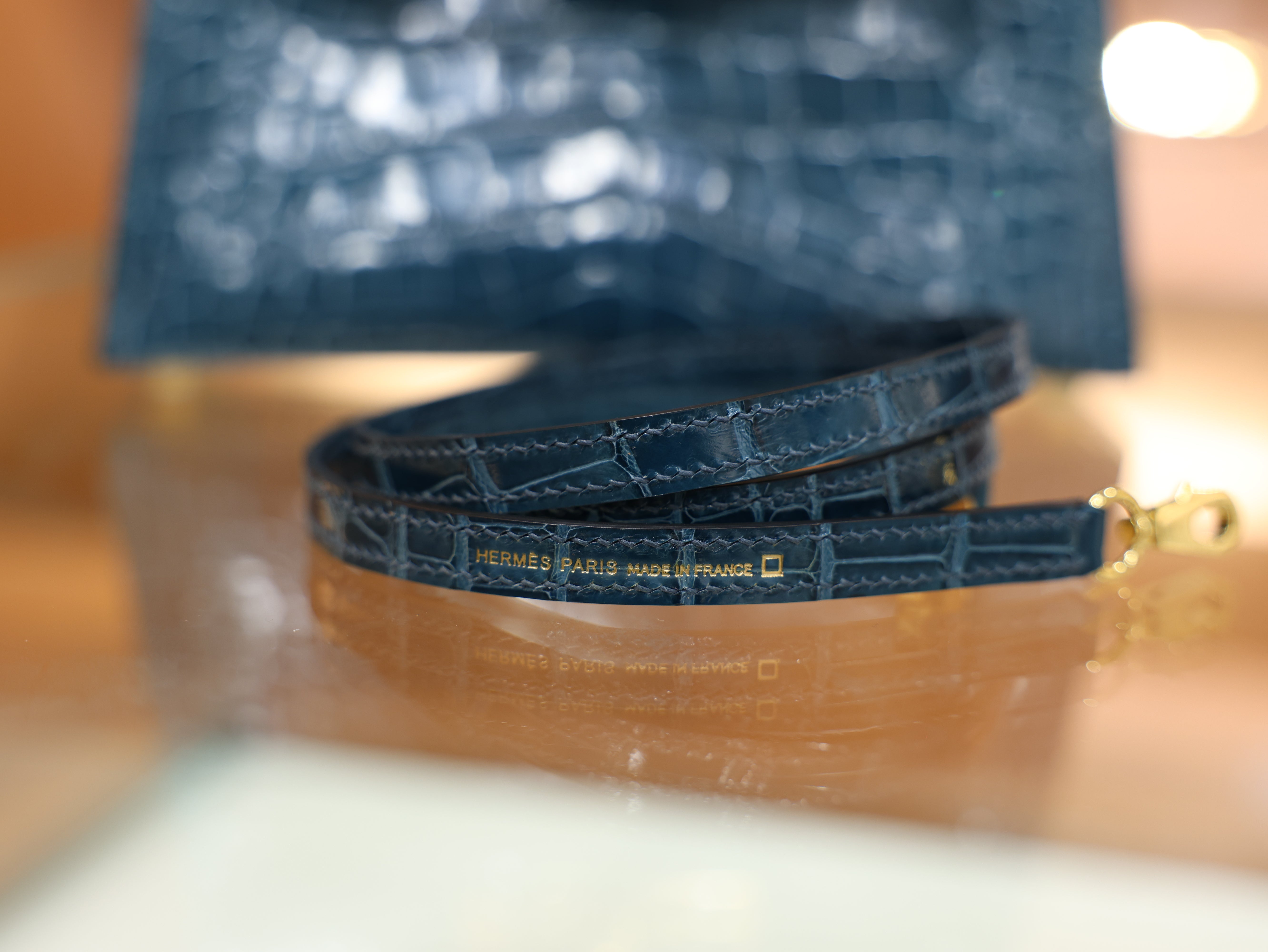 미니 켈리 샤이니 엘리게이터 베르트 보스포어 금장