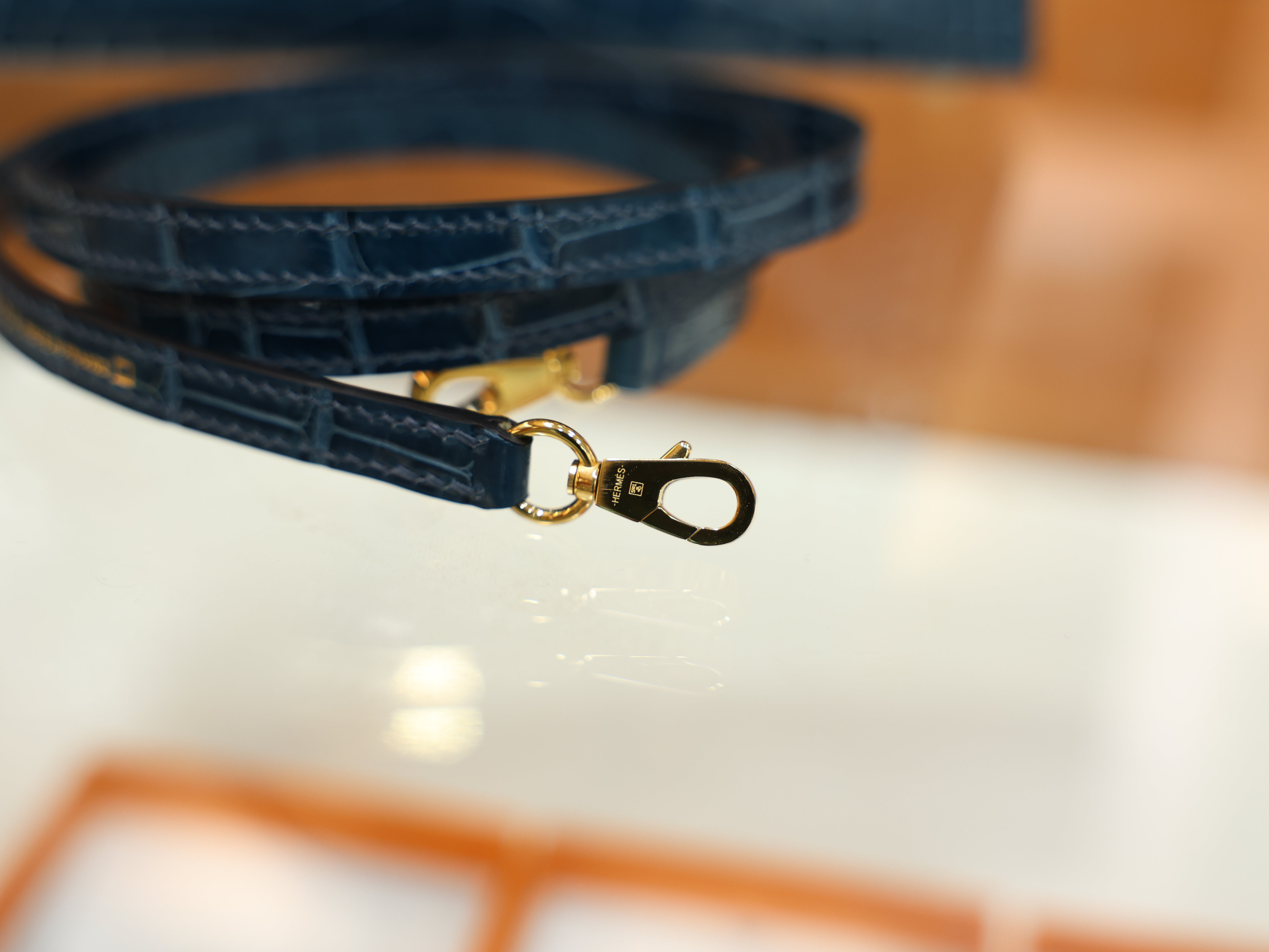 미니 켈리 샤이니 엘리게이터 베르트 보스포어 금장