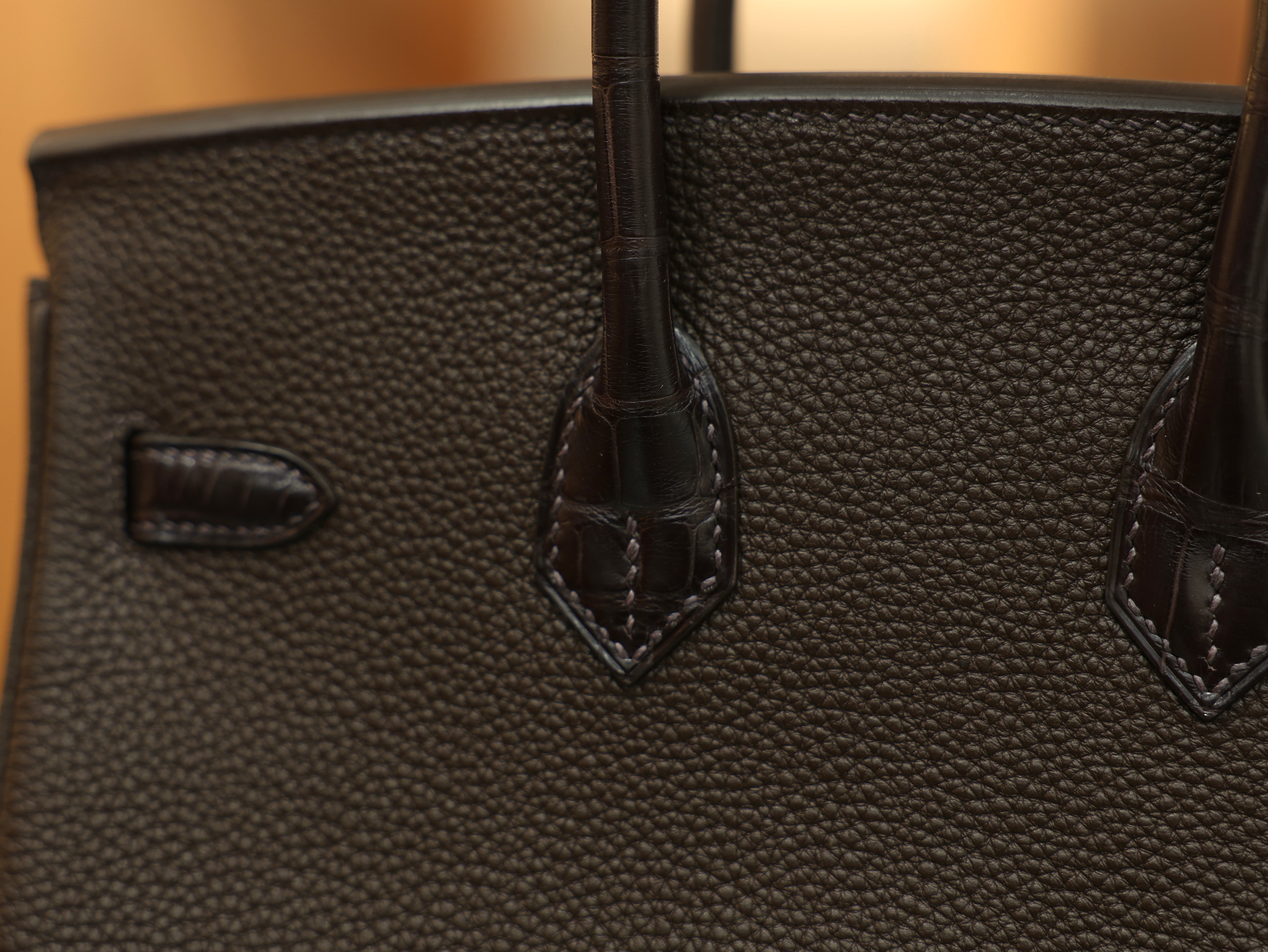 버킨 25 터치 무광 초콜렛 은장