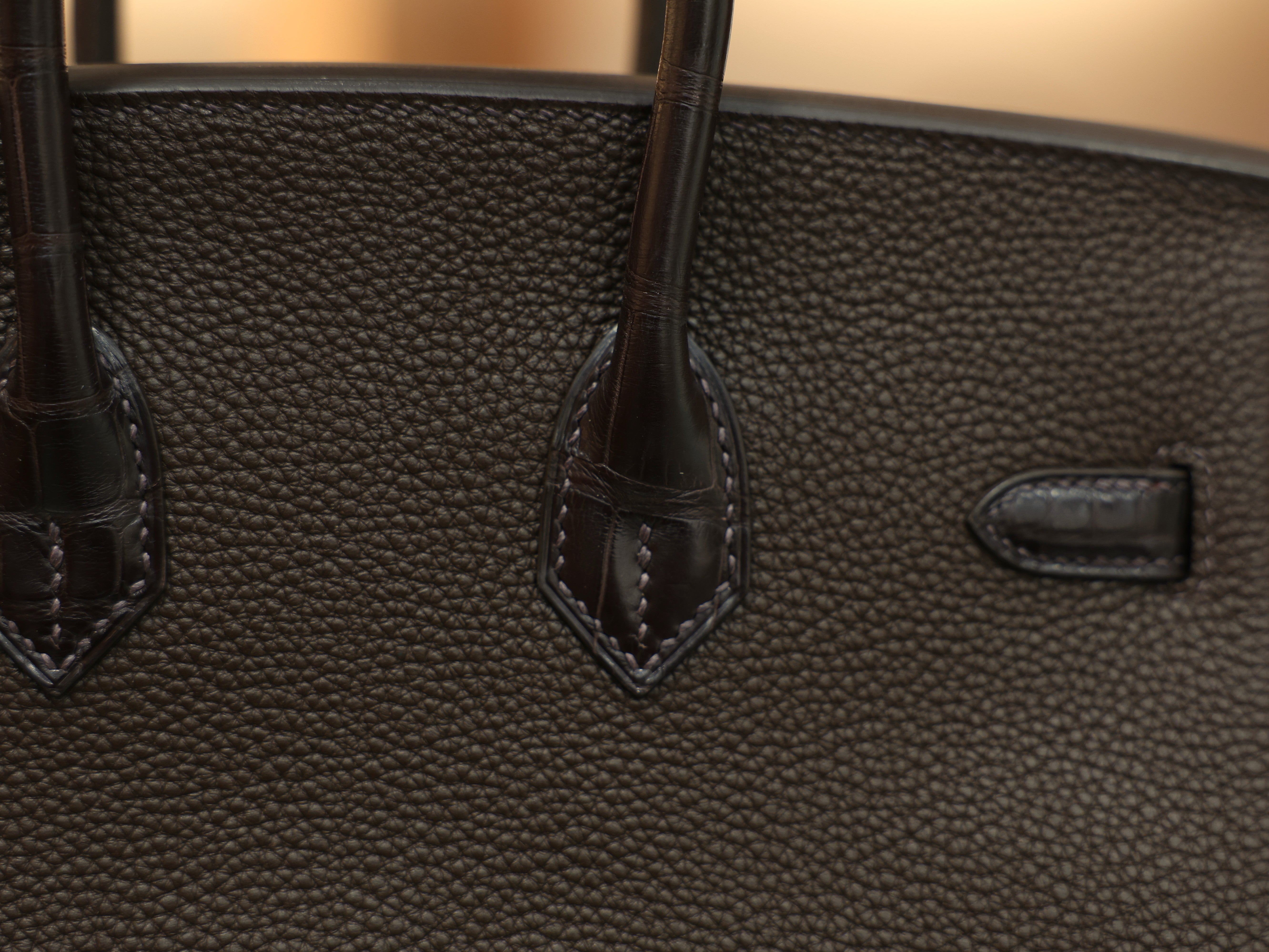 버킨 25 터치 무광 초콜렛 은장