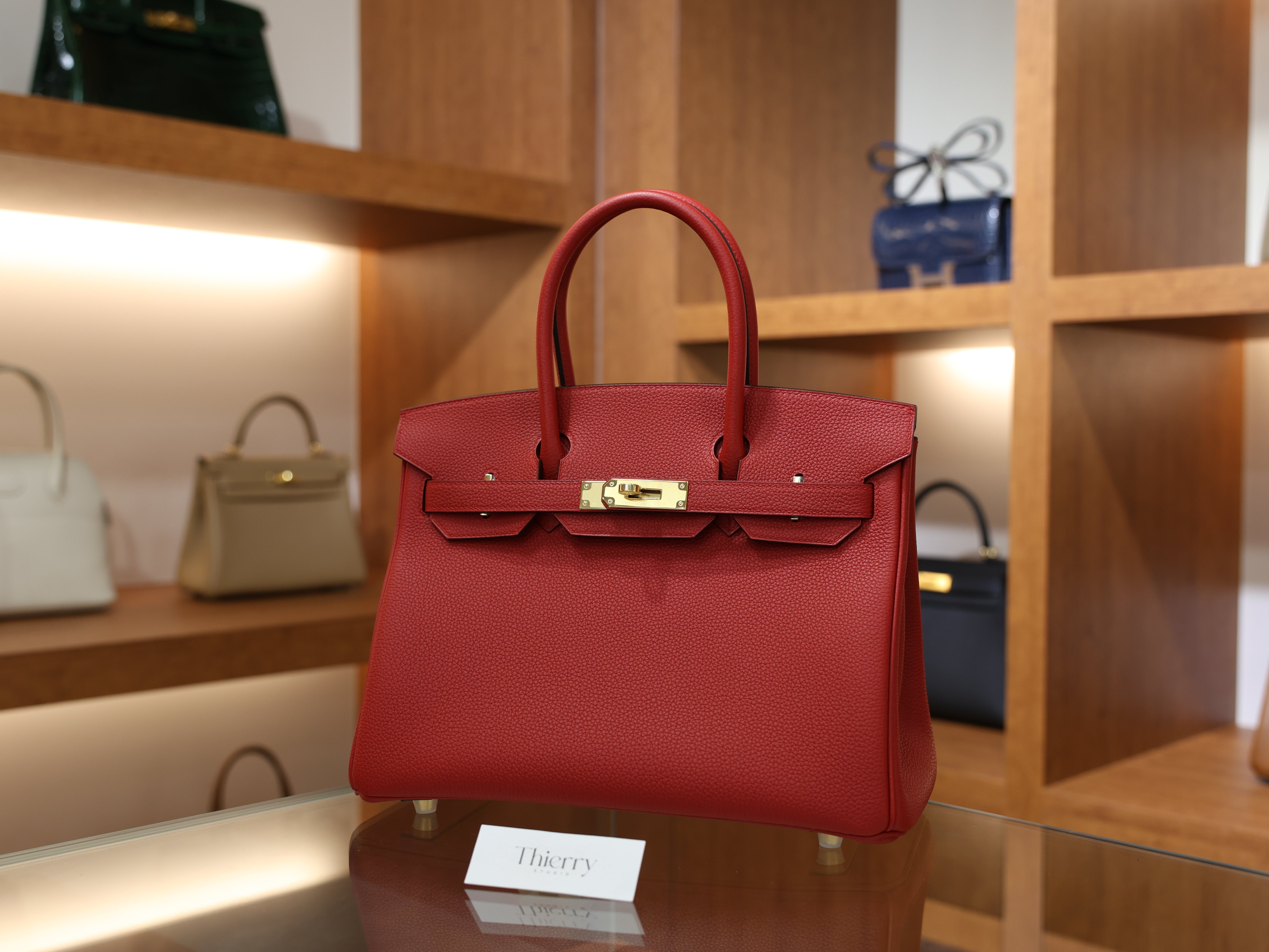 버킨 30 토고 루즈까삭 금장