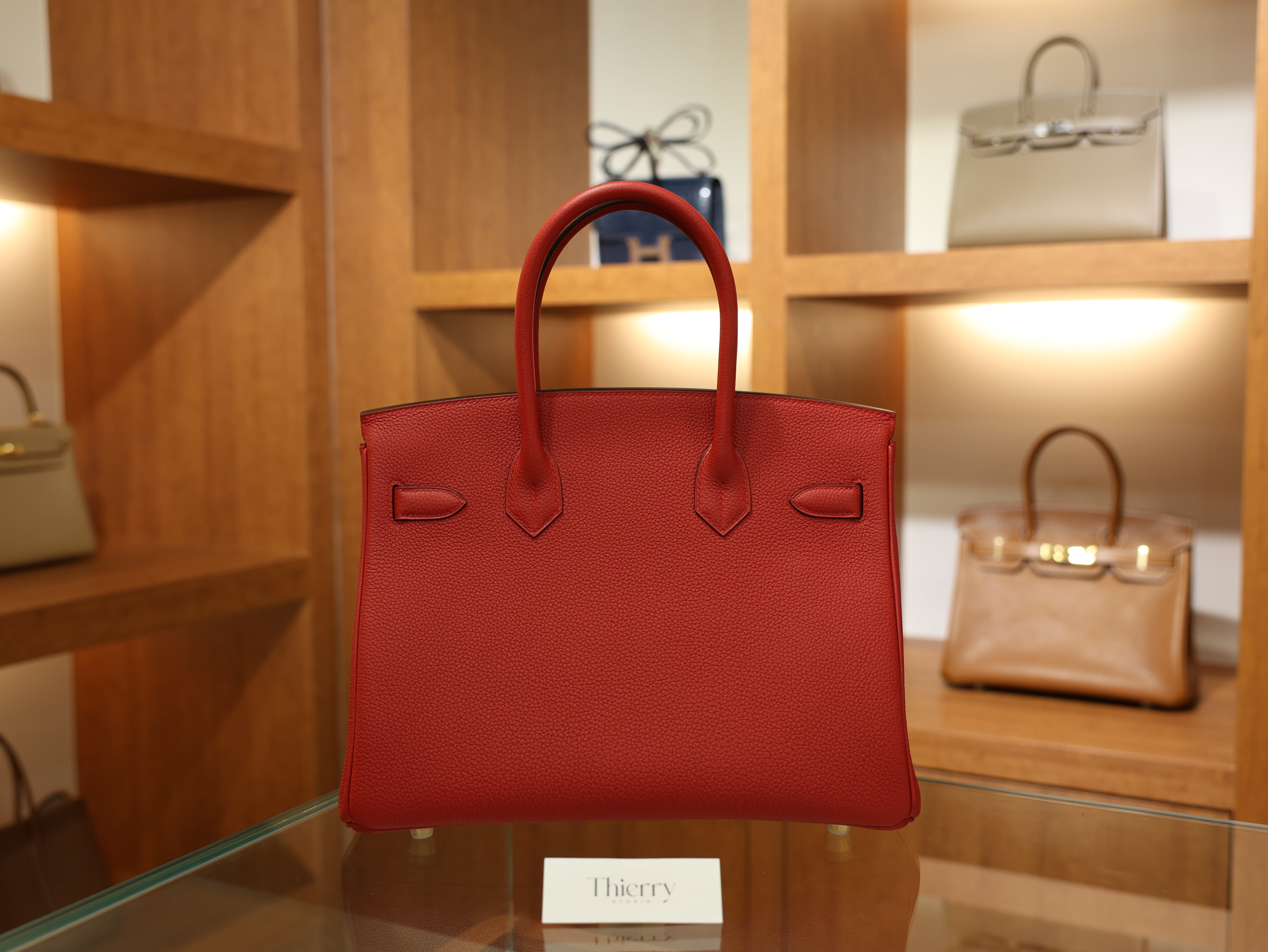 버킨 30 토고 루즈까삭 금장