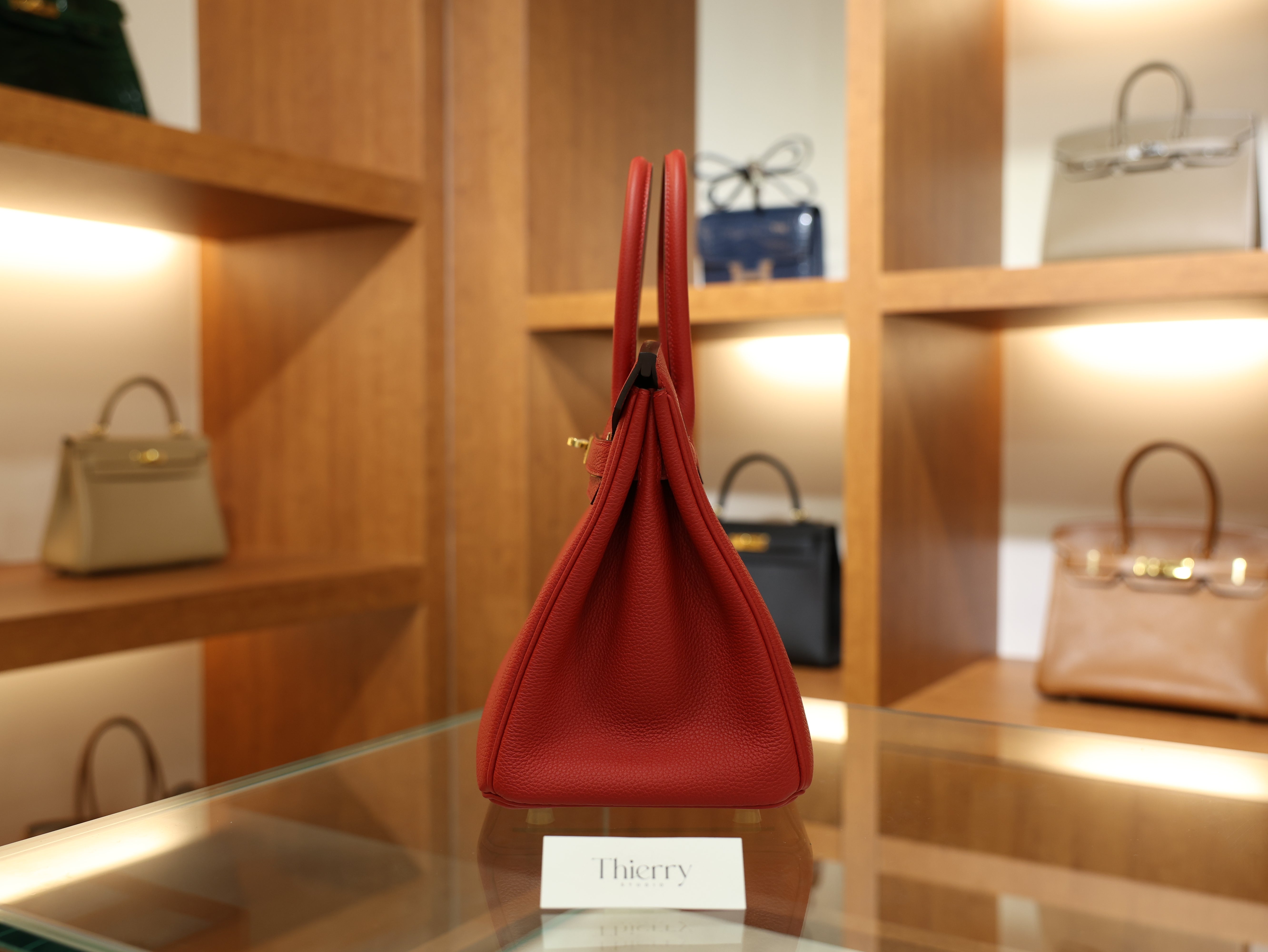 버킨 30 토고 루즈까삭 금장