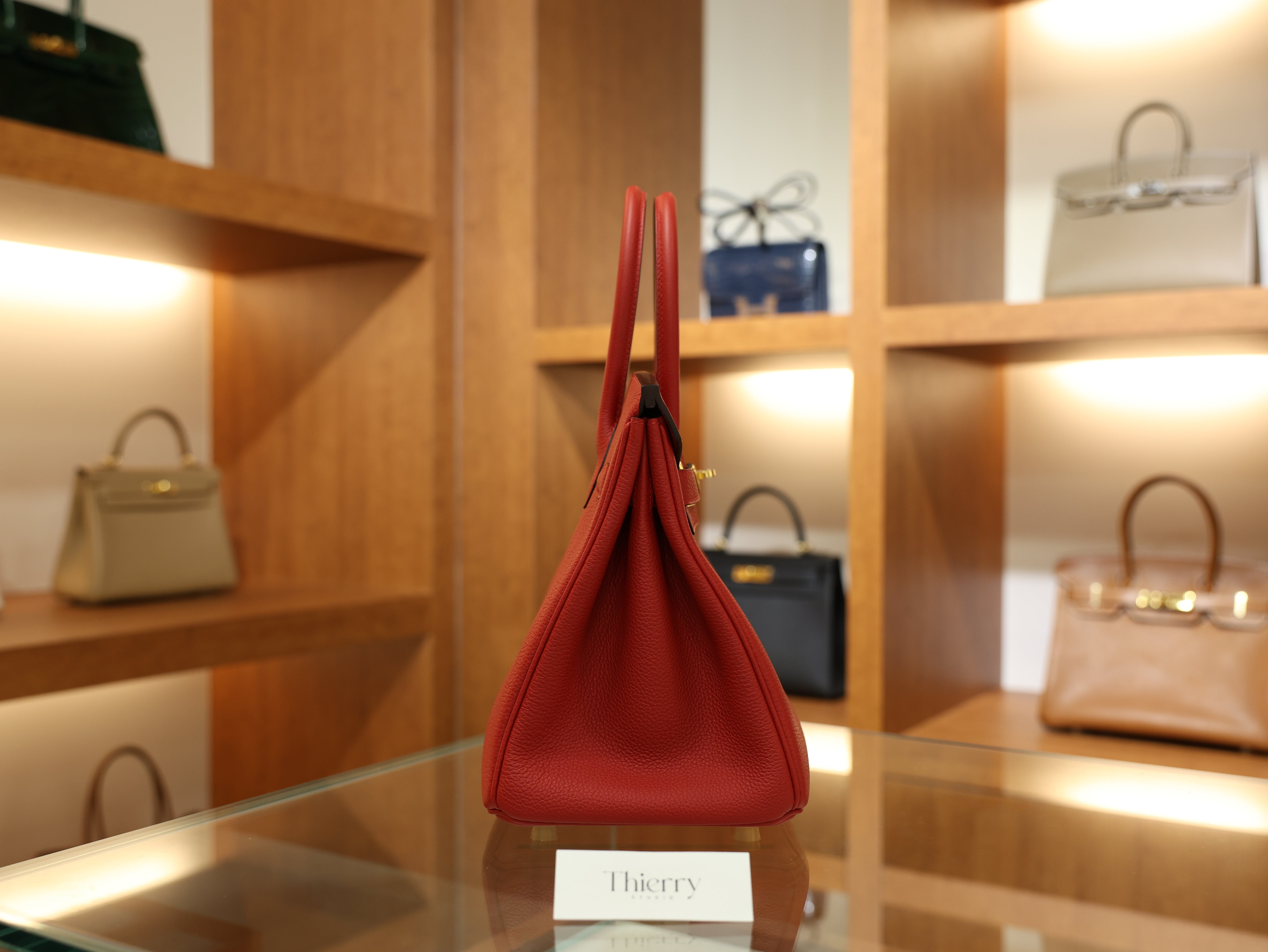 버킨 30 토고 루즈까삭 금장