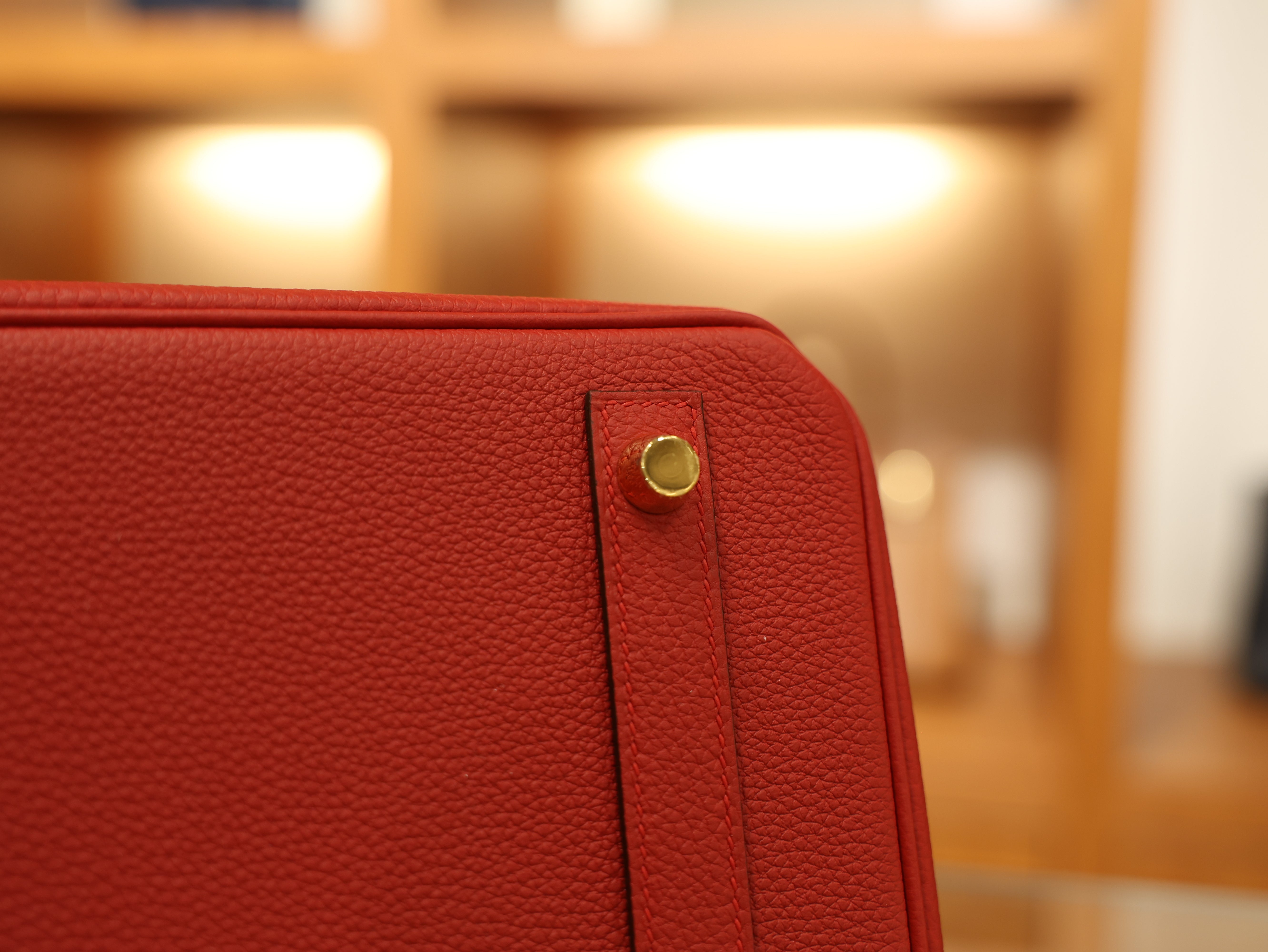 버킨 30 토고 루즈까삭 금장