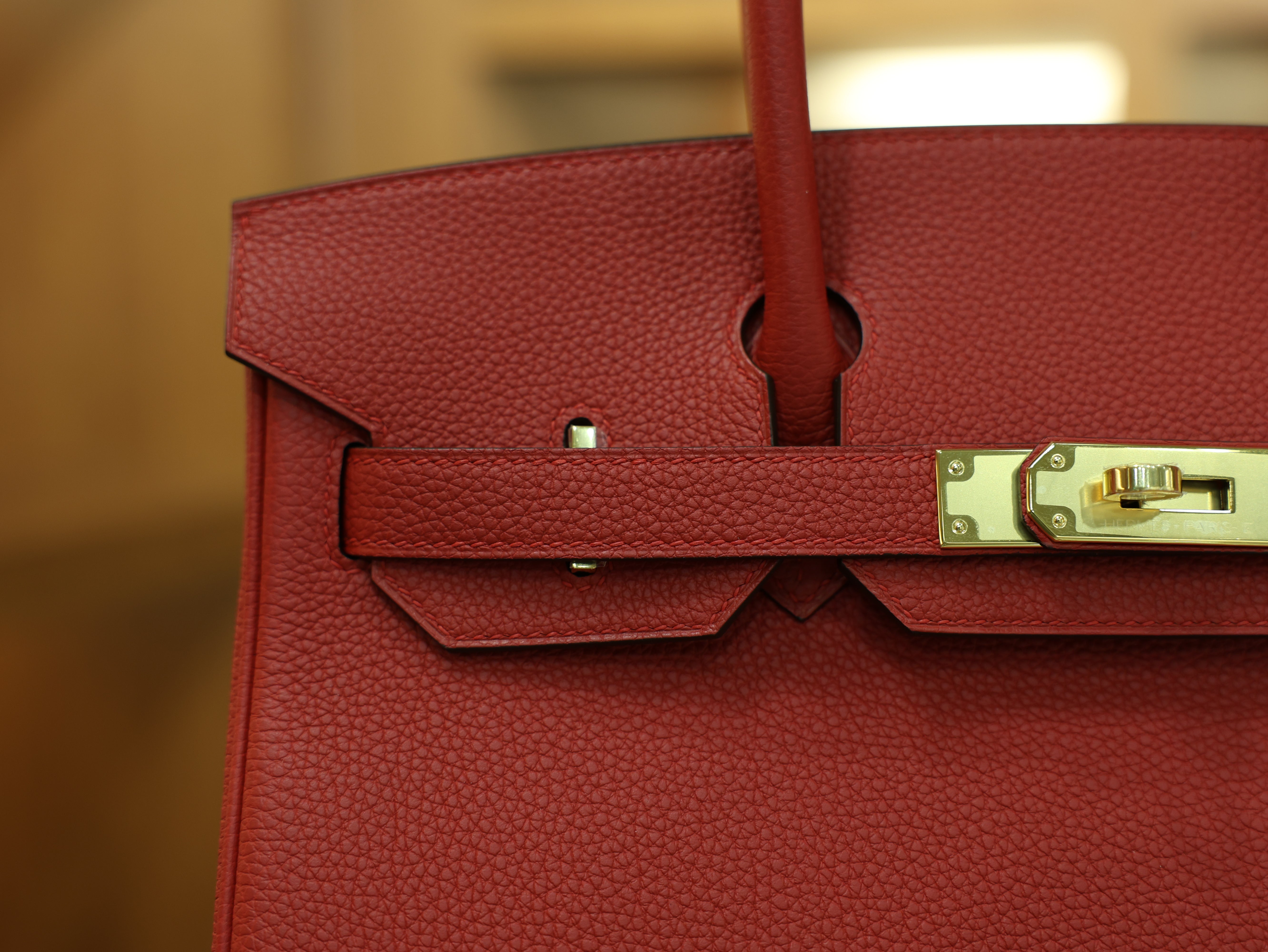 버킨 30 토고 루즈까삭 금장