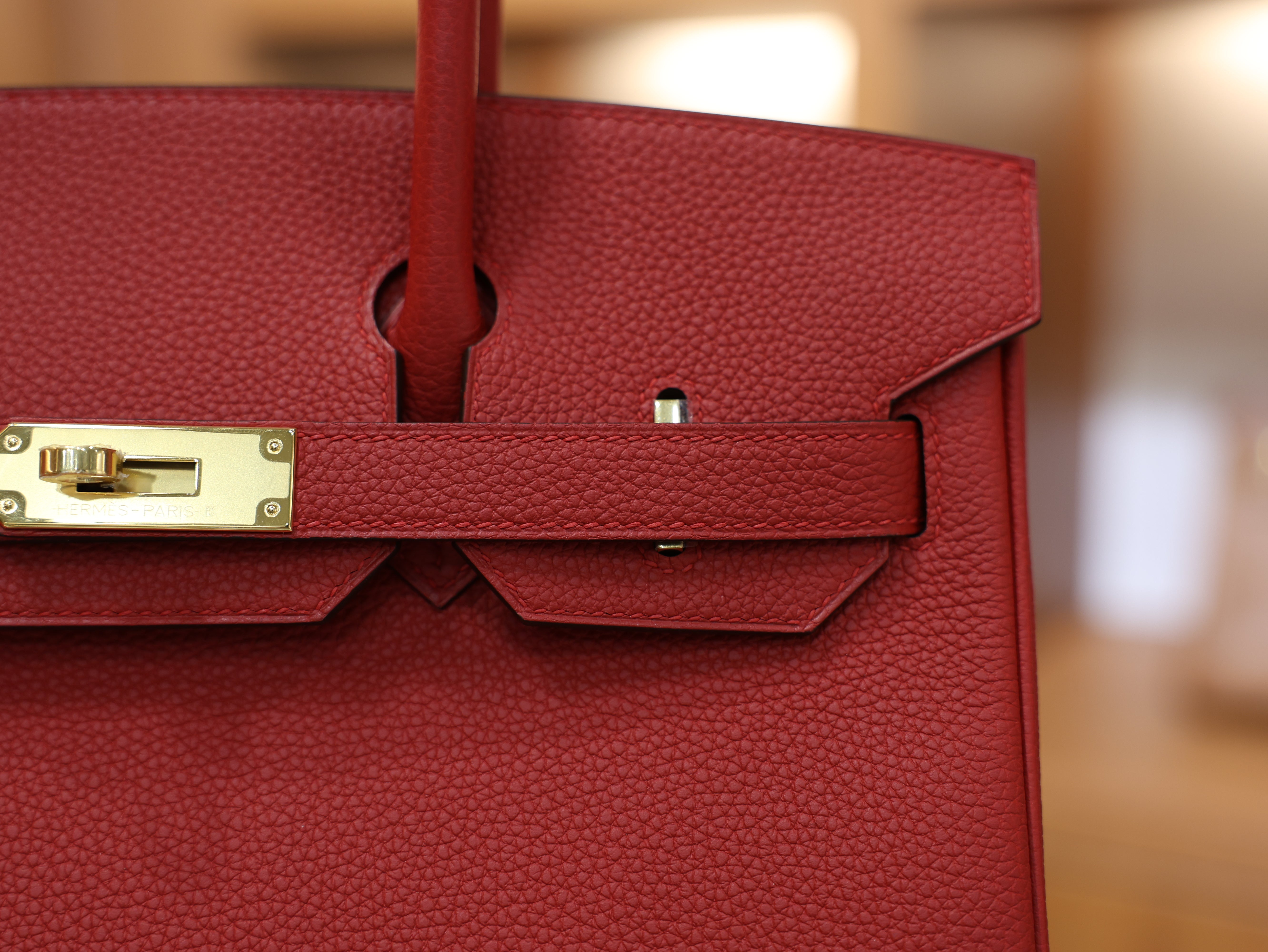 버킨 30 토고 루즈까삭 금장