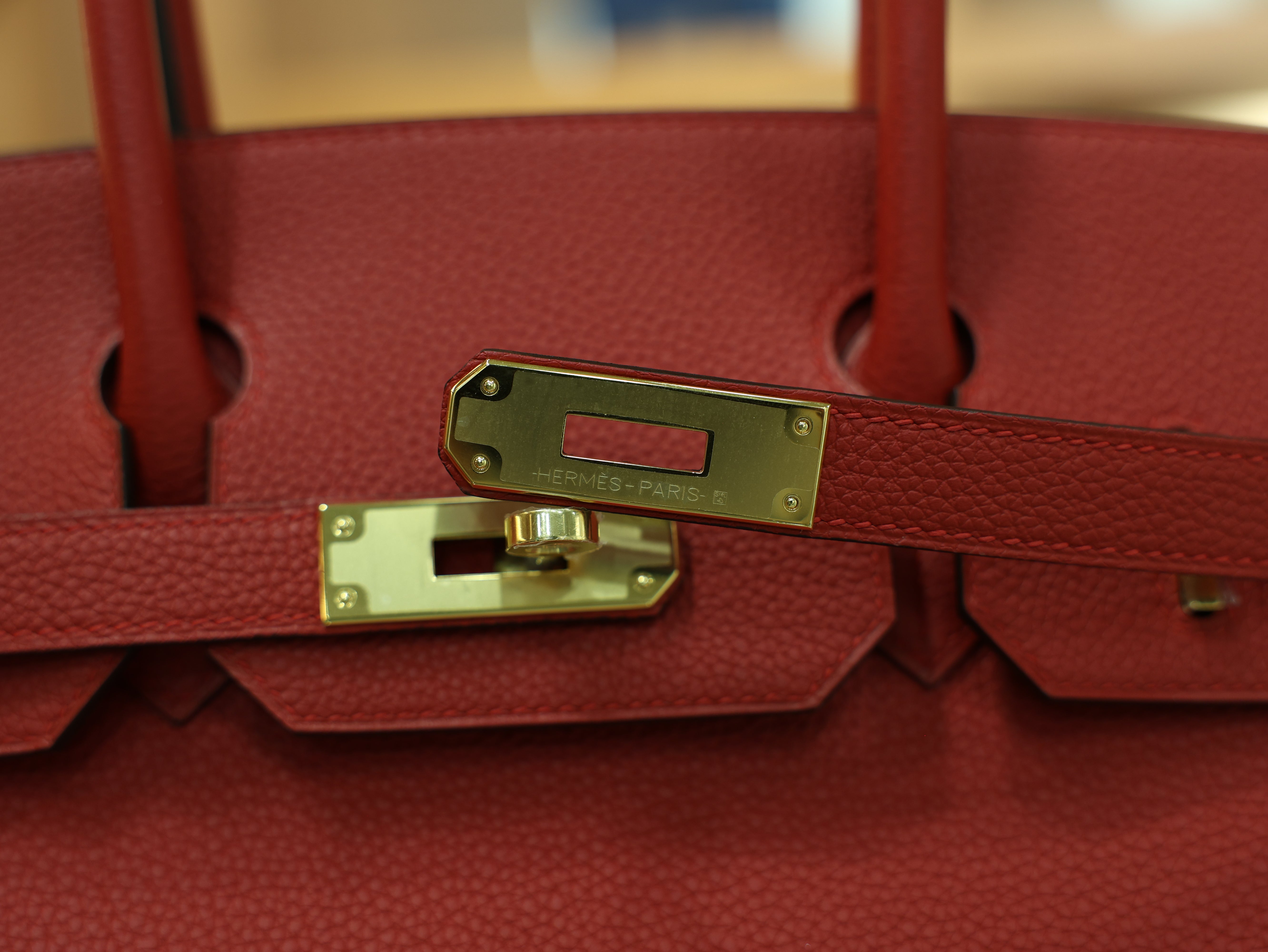 버킨 30 토고 루즈까삭 금장