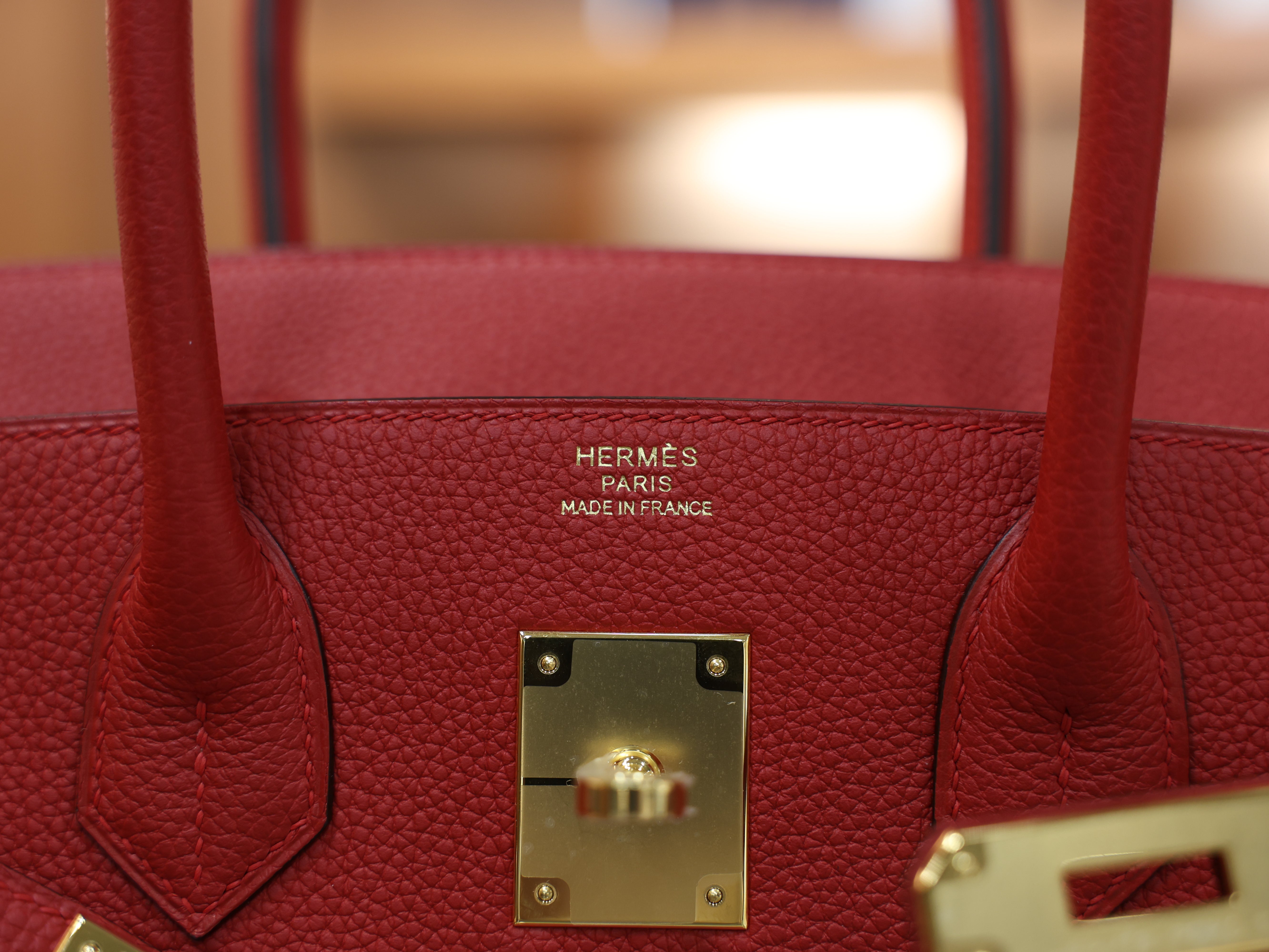 버킨 30 토고 루즈까삭 금장