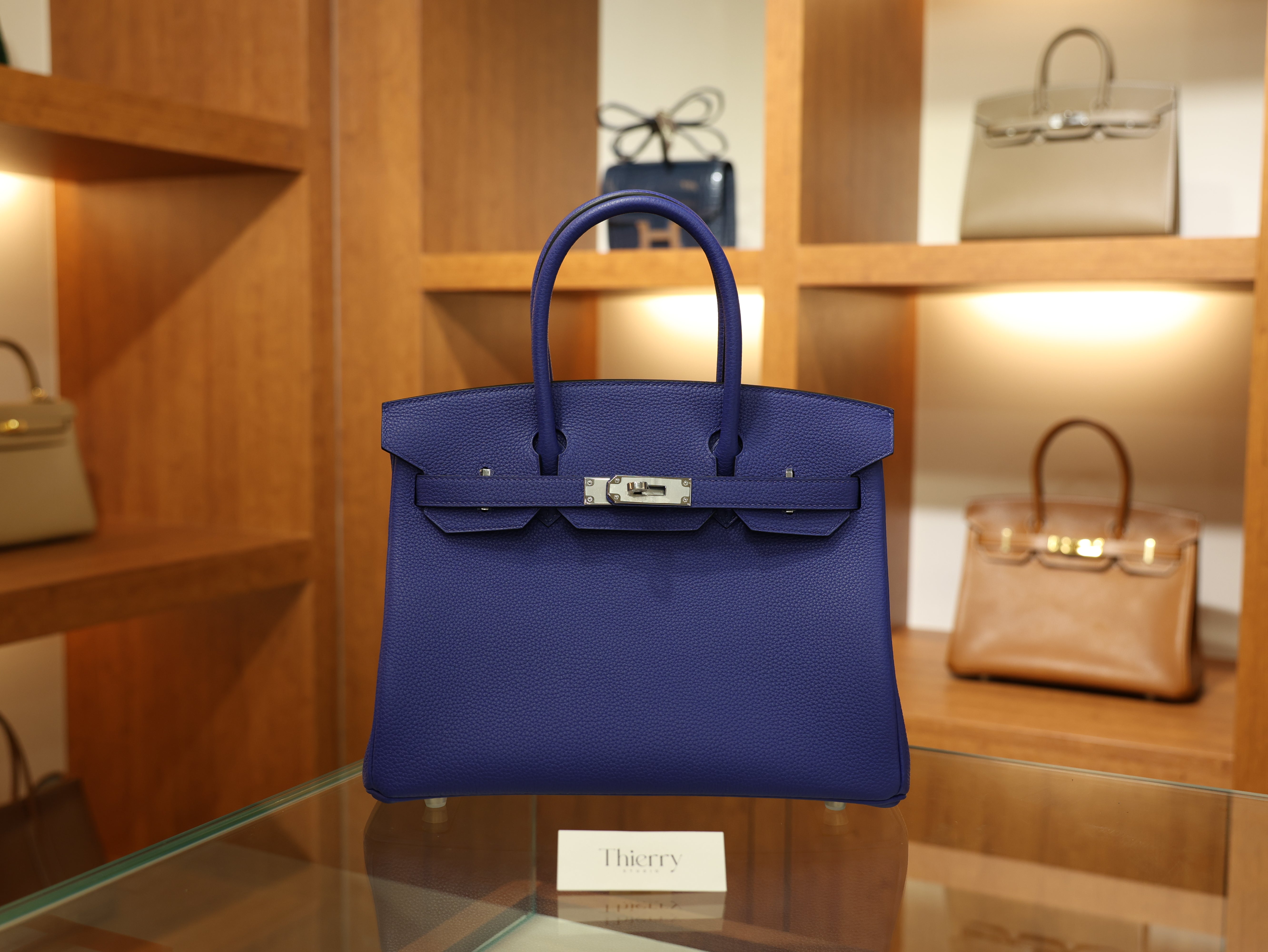 버킨 30 토고 블루 일렉트릭 은장