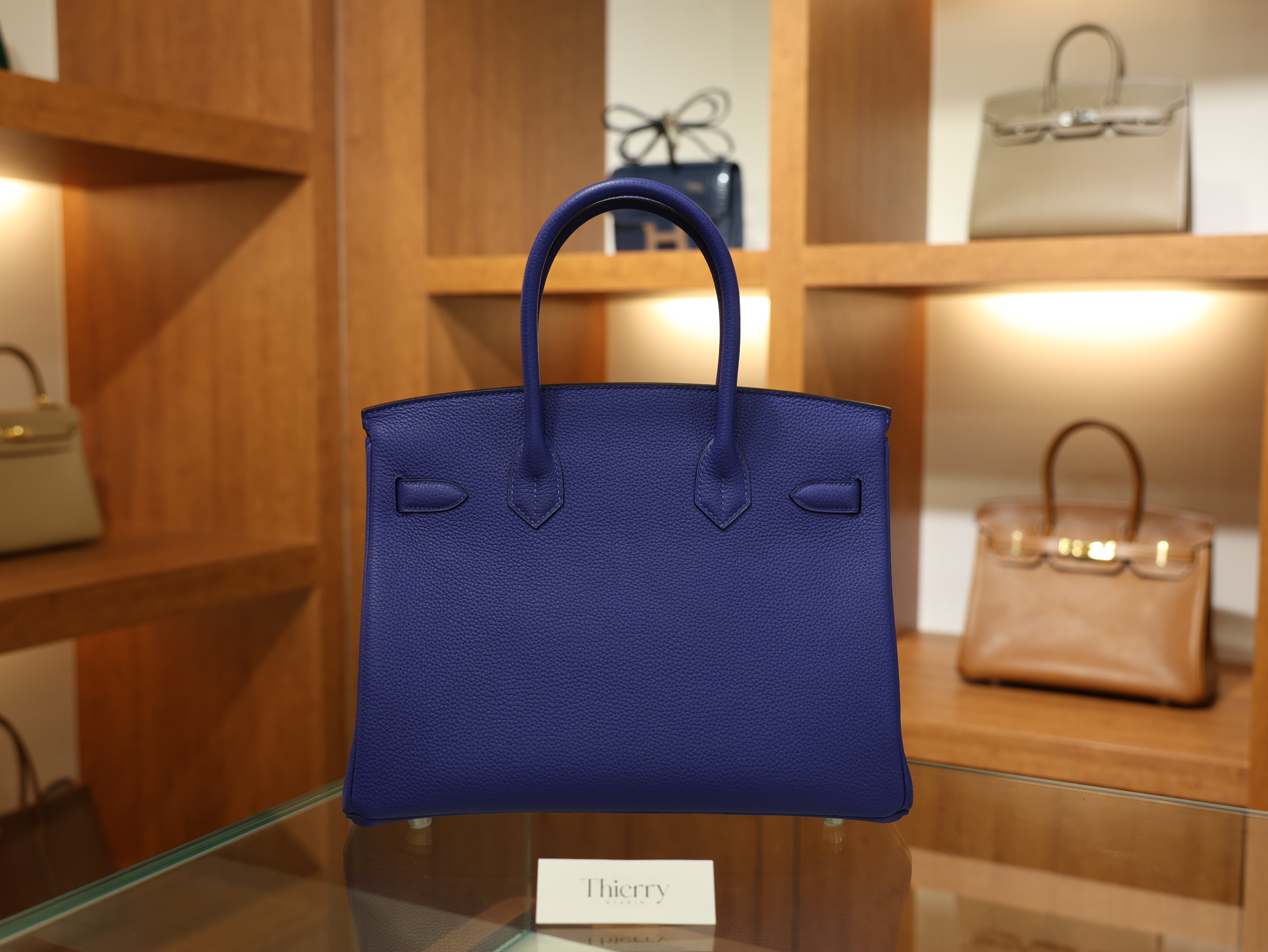 버킨 30 토고 블루 일렉트릭 은장