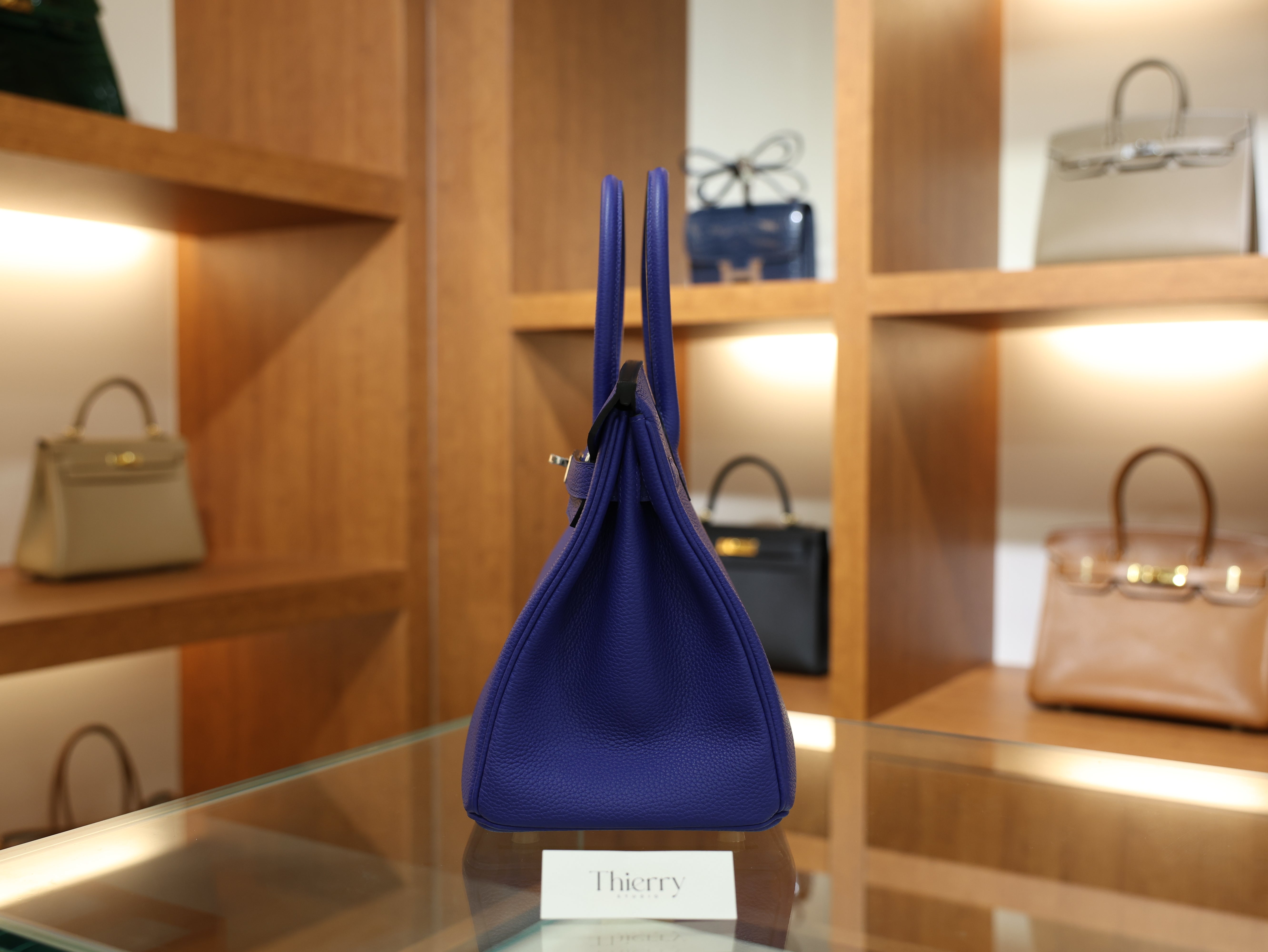 버킨 30 토고 블루 일렉트릭 은장