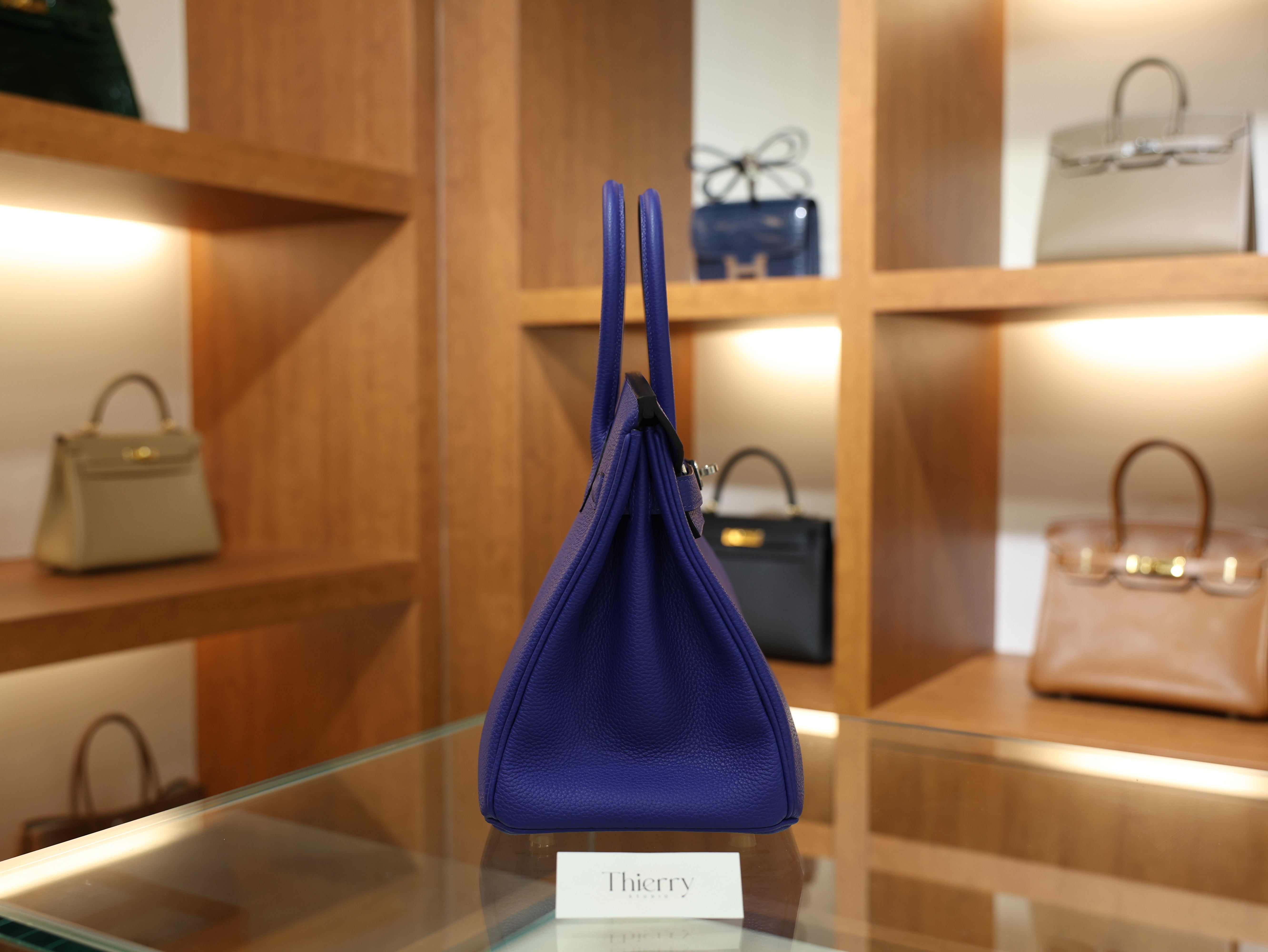 버킨 30 토고 블루 일렉트릭 은장