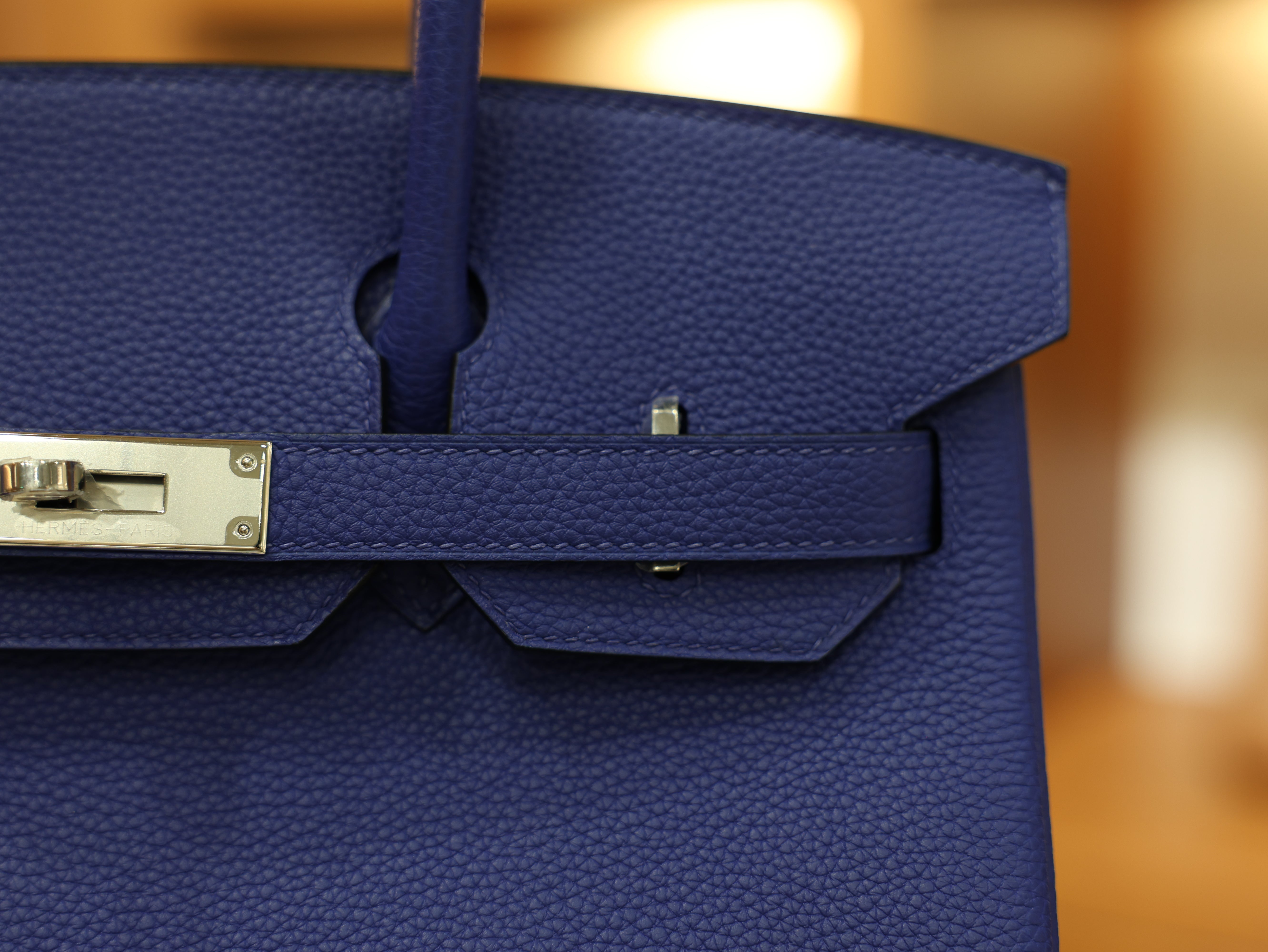 버킨 30 토고 블루 일렉트릭 은장