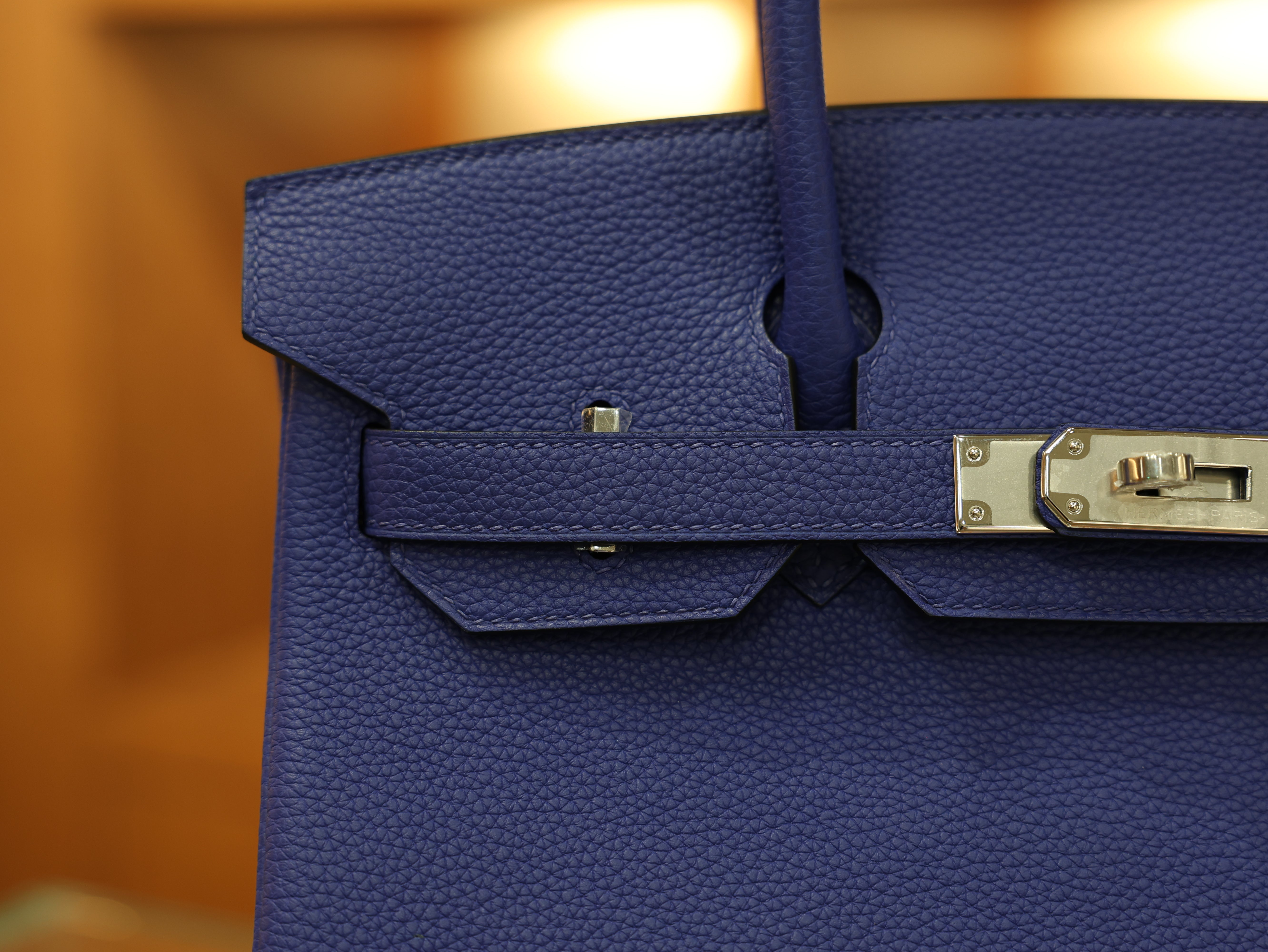 버킨 30 토고 블루 일렉트릭 은장