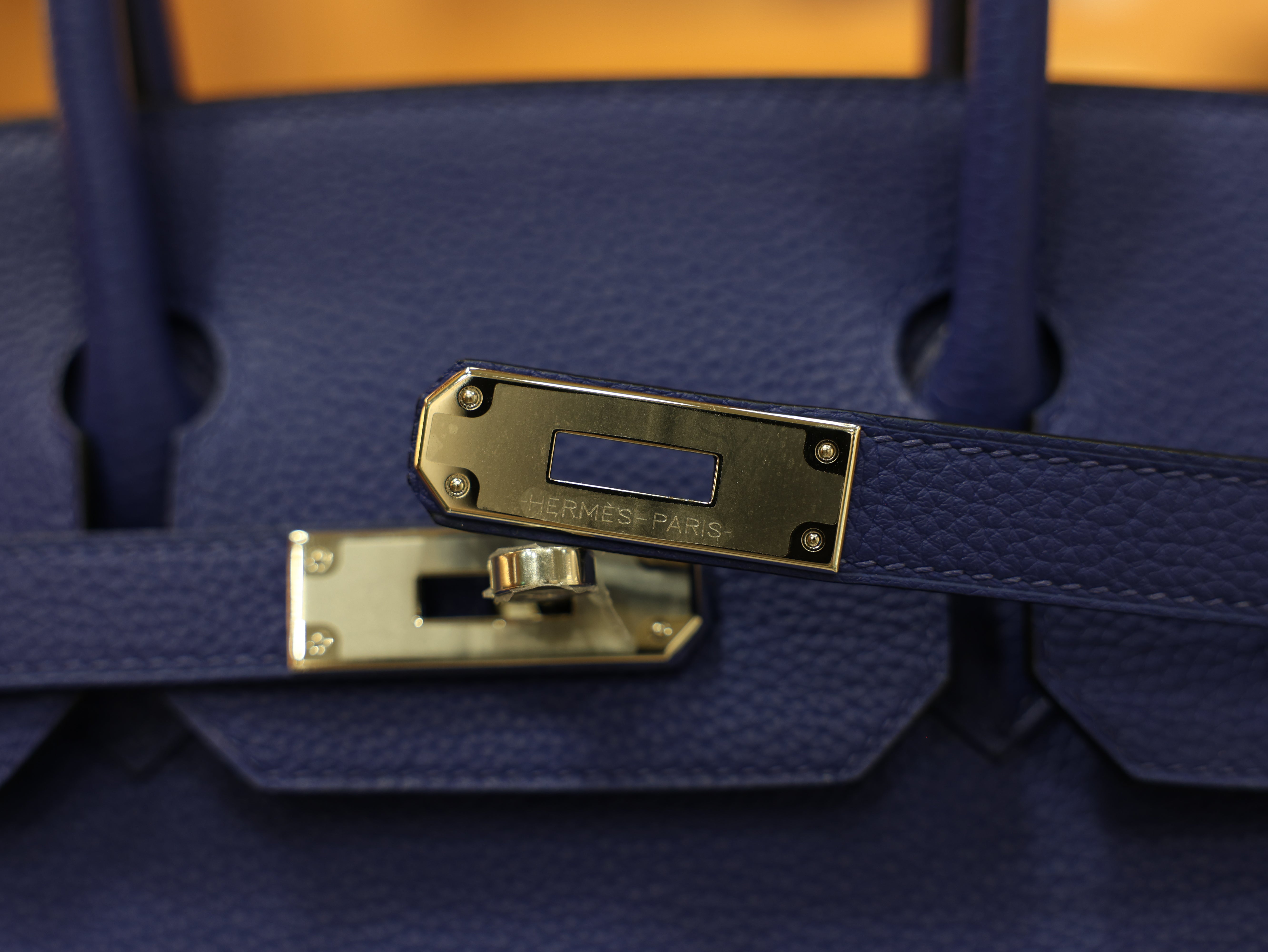 버킨 30 토고 블루 일렉트릭 은장