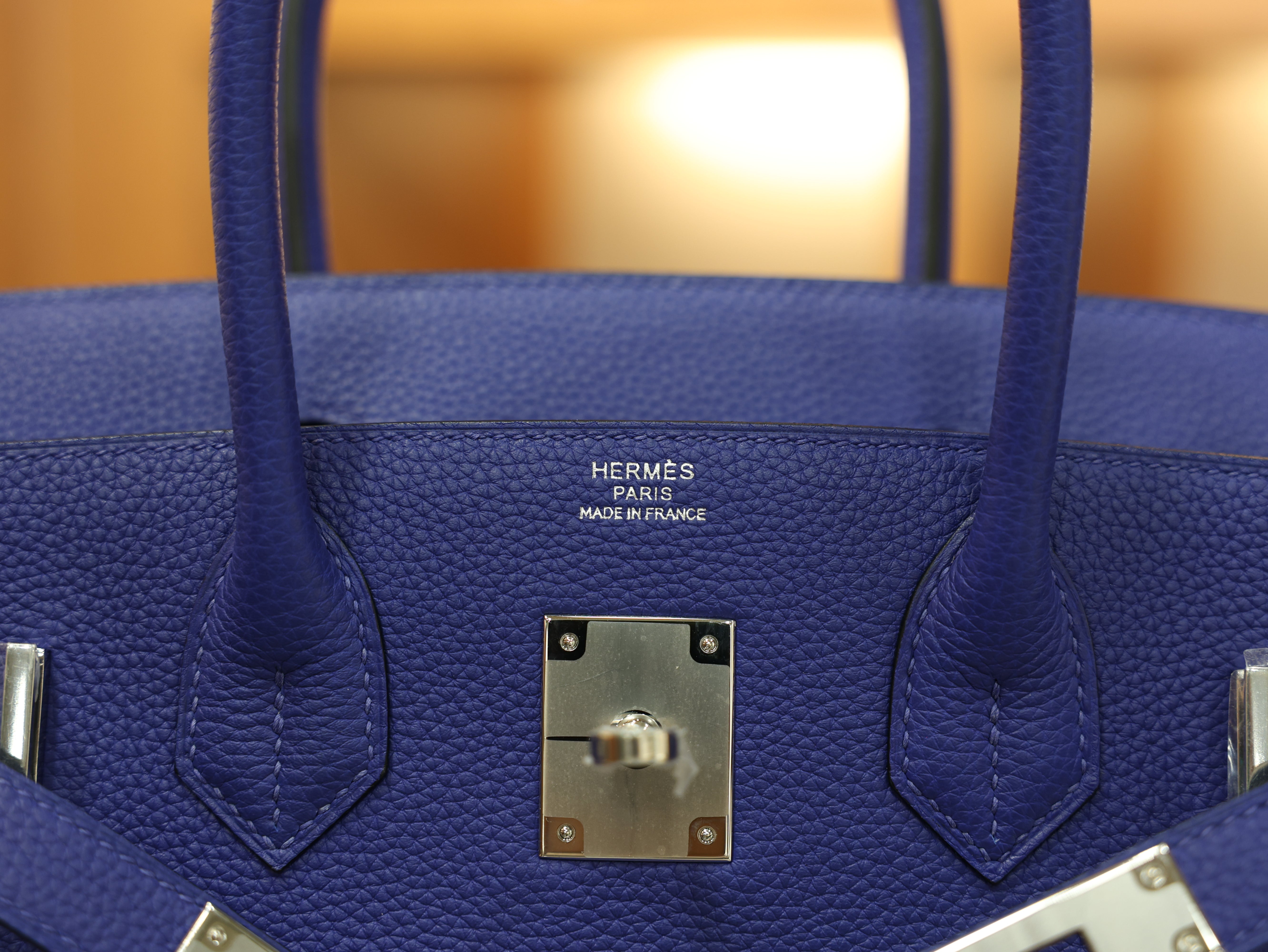 버킨 30 토고 블루 일렉트릭 은장