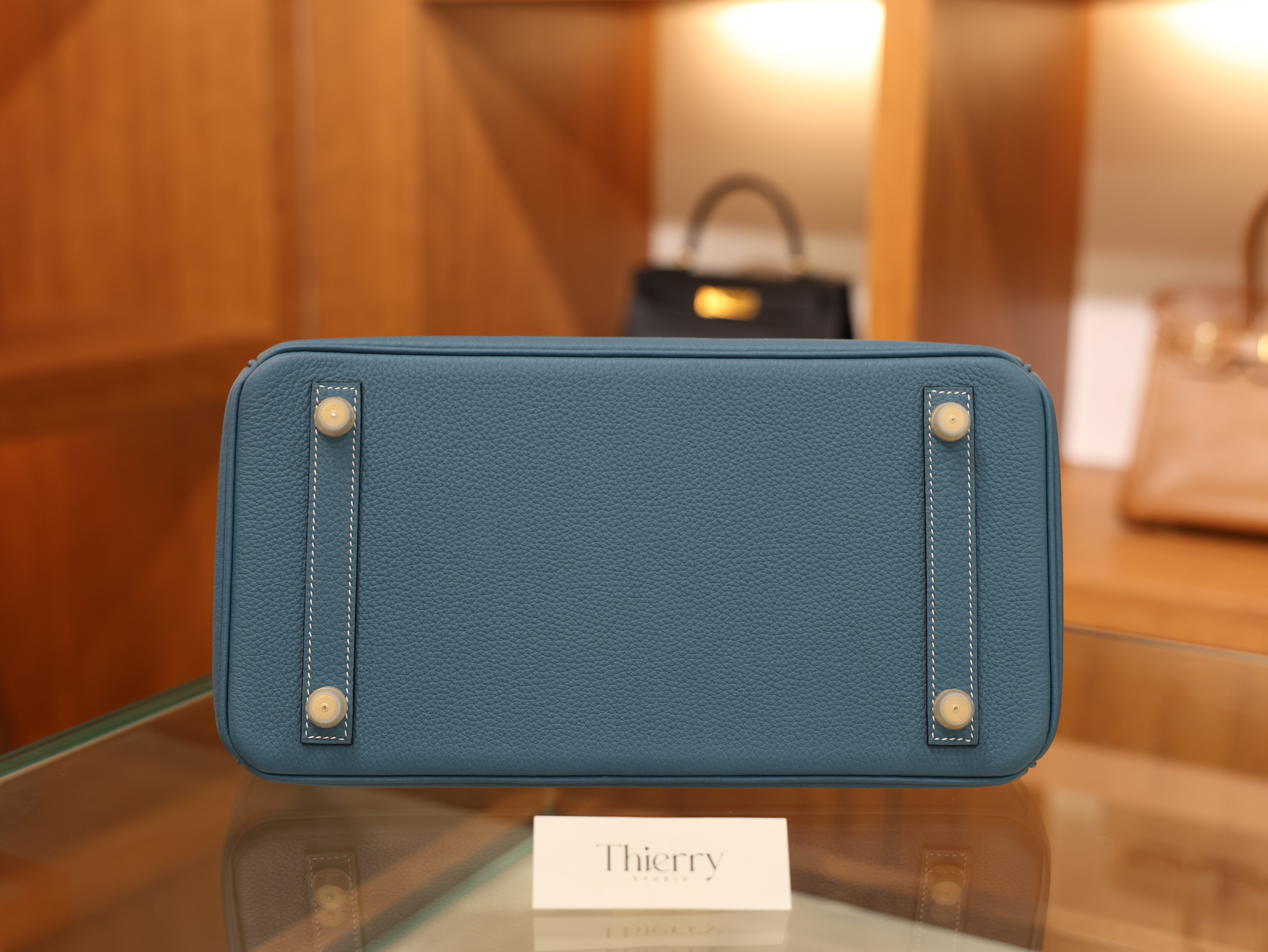 버킨 30 토고 블루진 금장