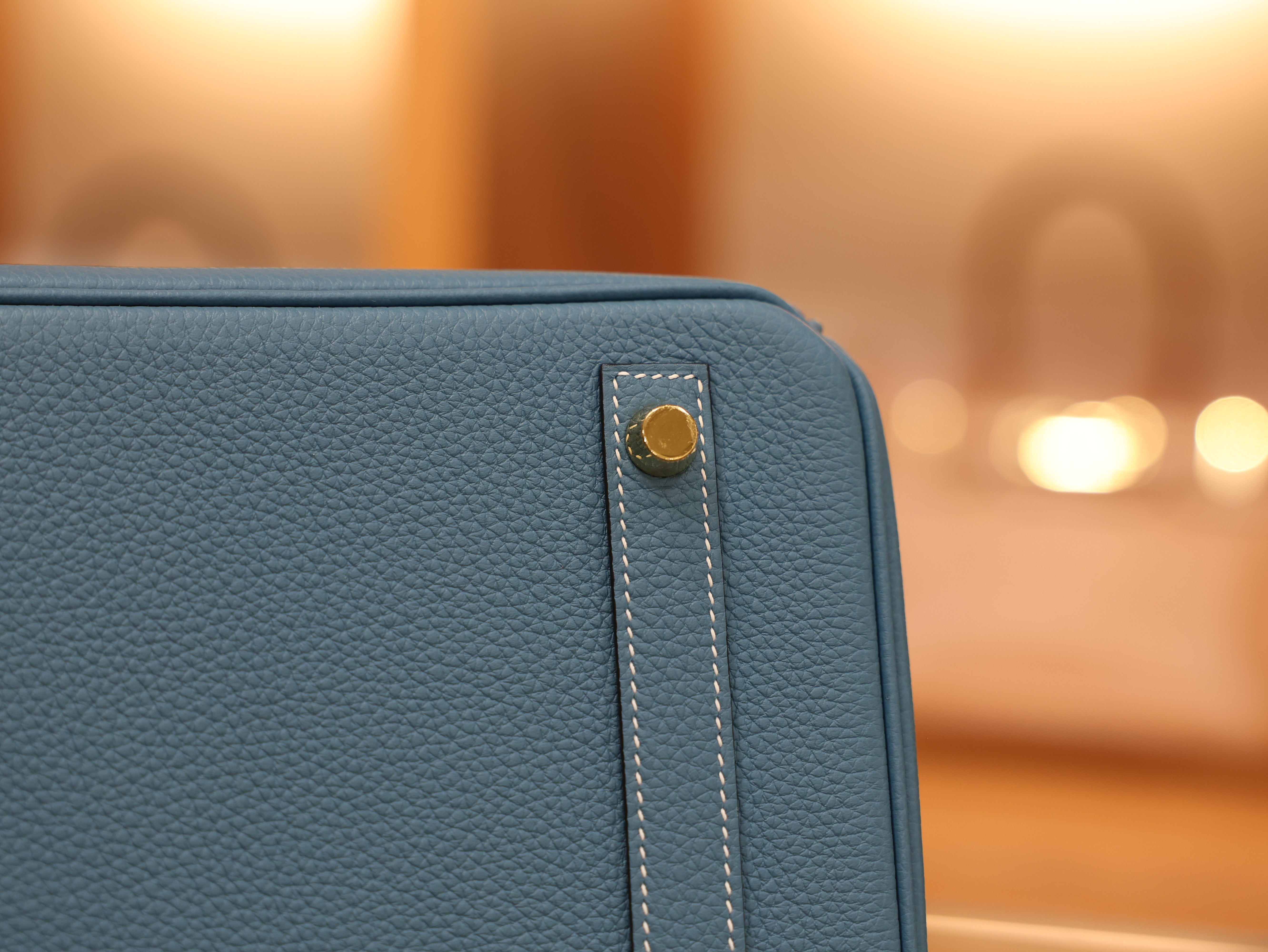 버킨 30 토고 블루진 금장