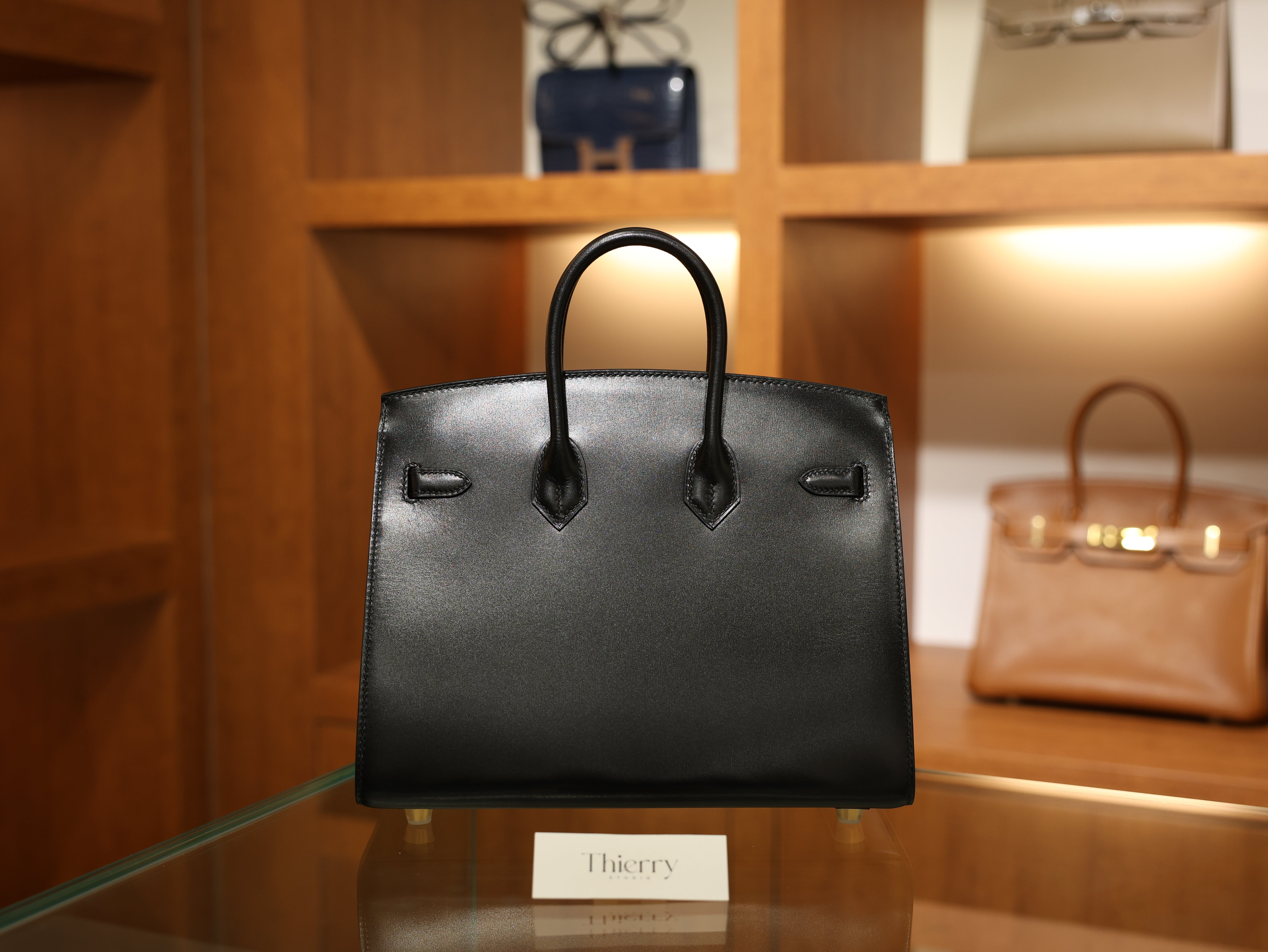 버킨 25 복스 셀리에 블랙 금장