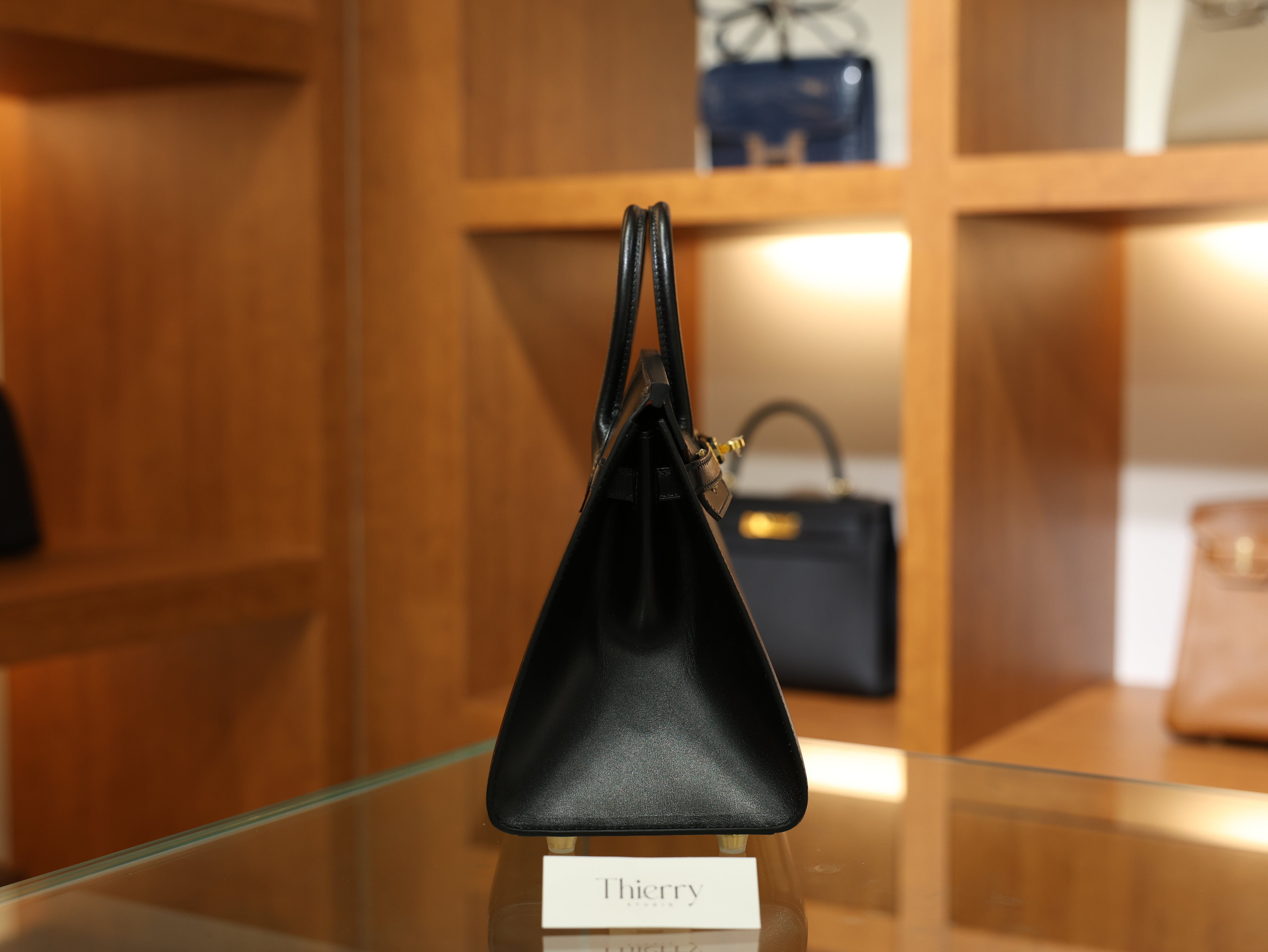 버킨 25 복스 셀리에 블랙 금장