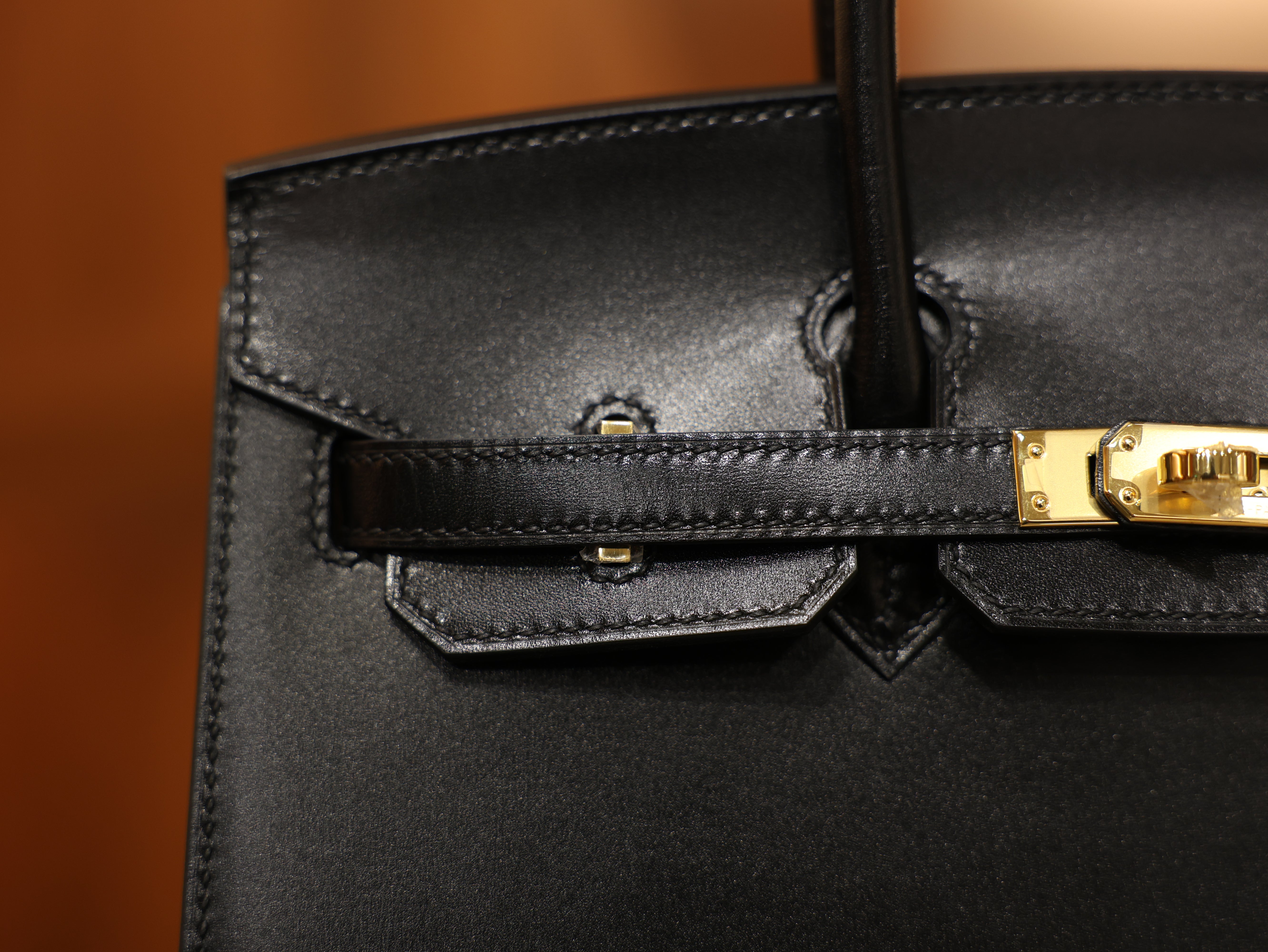 버킨 25 복스 셀리에 블랙 금장