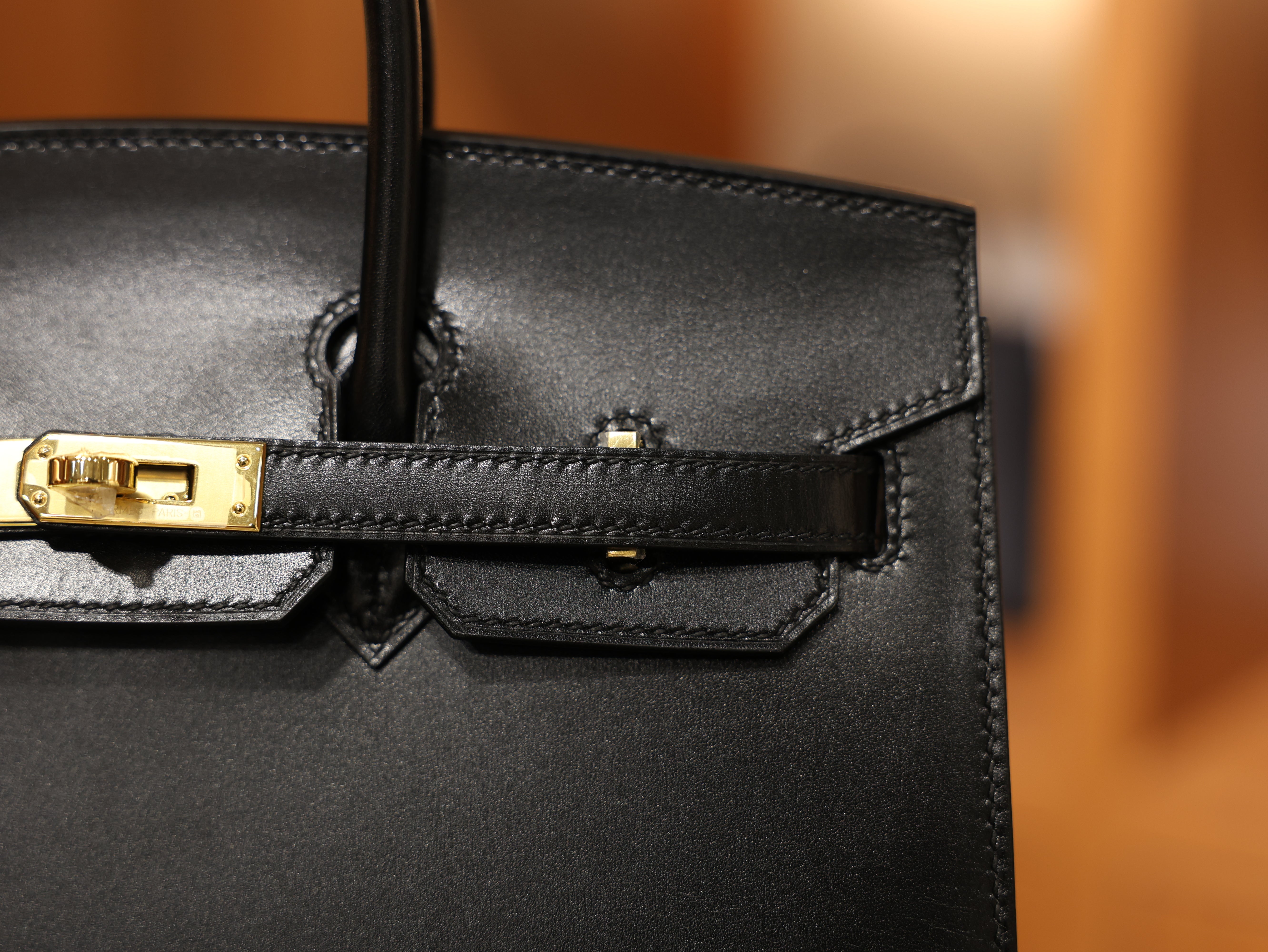 버킨 25 복스 셀리에 블랙 금장