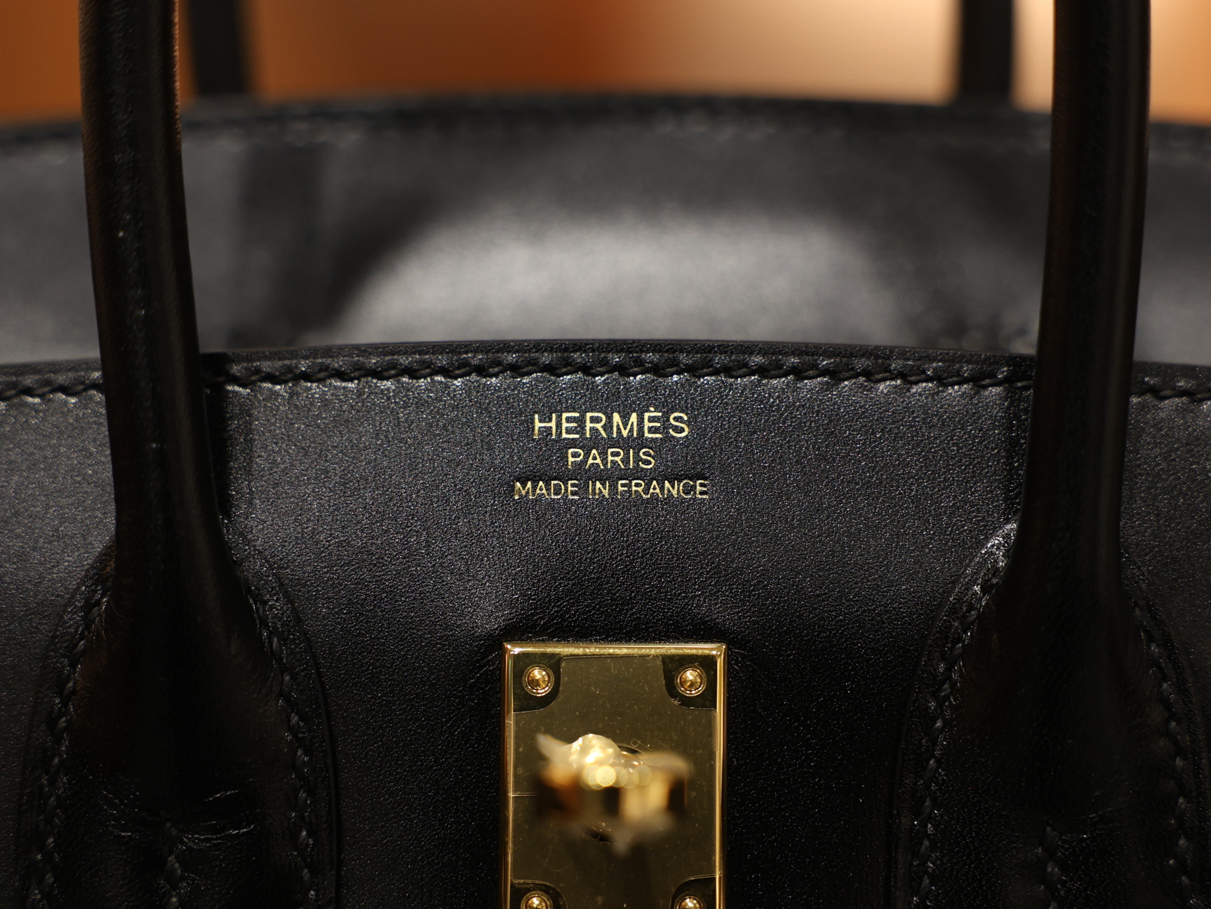 버킨 25 복스 셀리에 블랙 금장