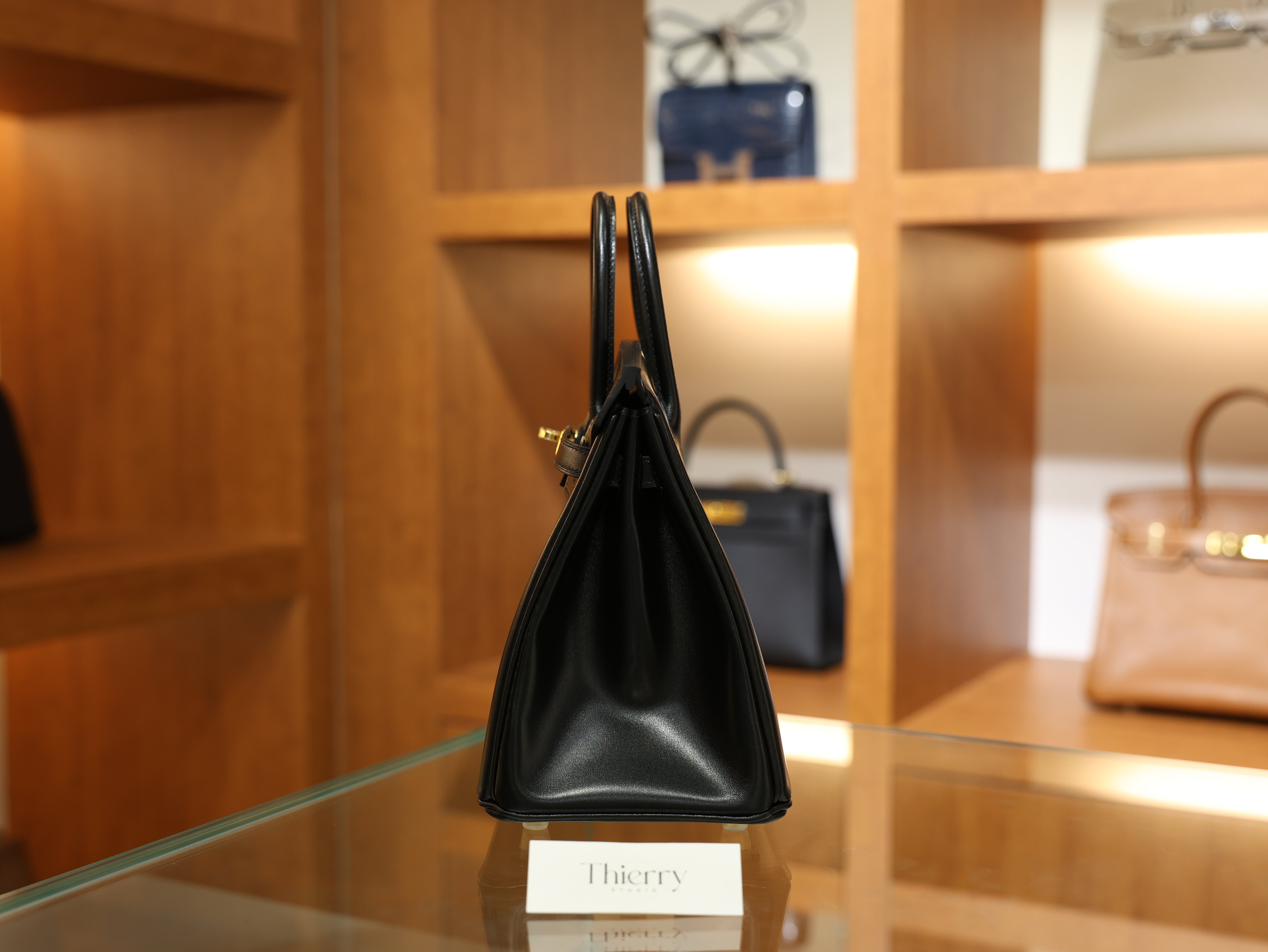 버킨 25 복스 르투르네 블랙 금장