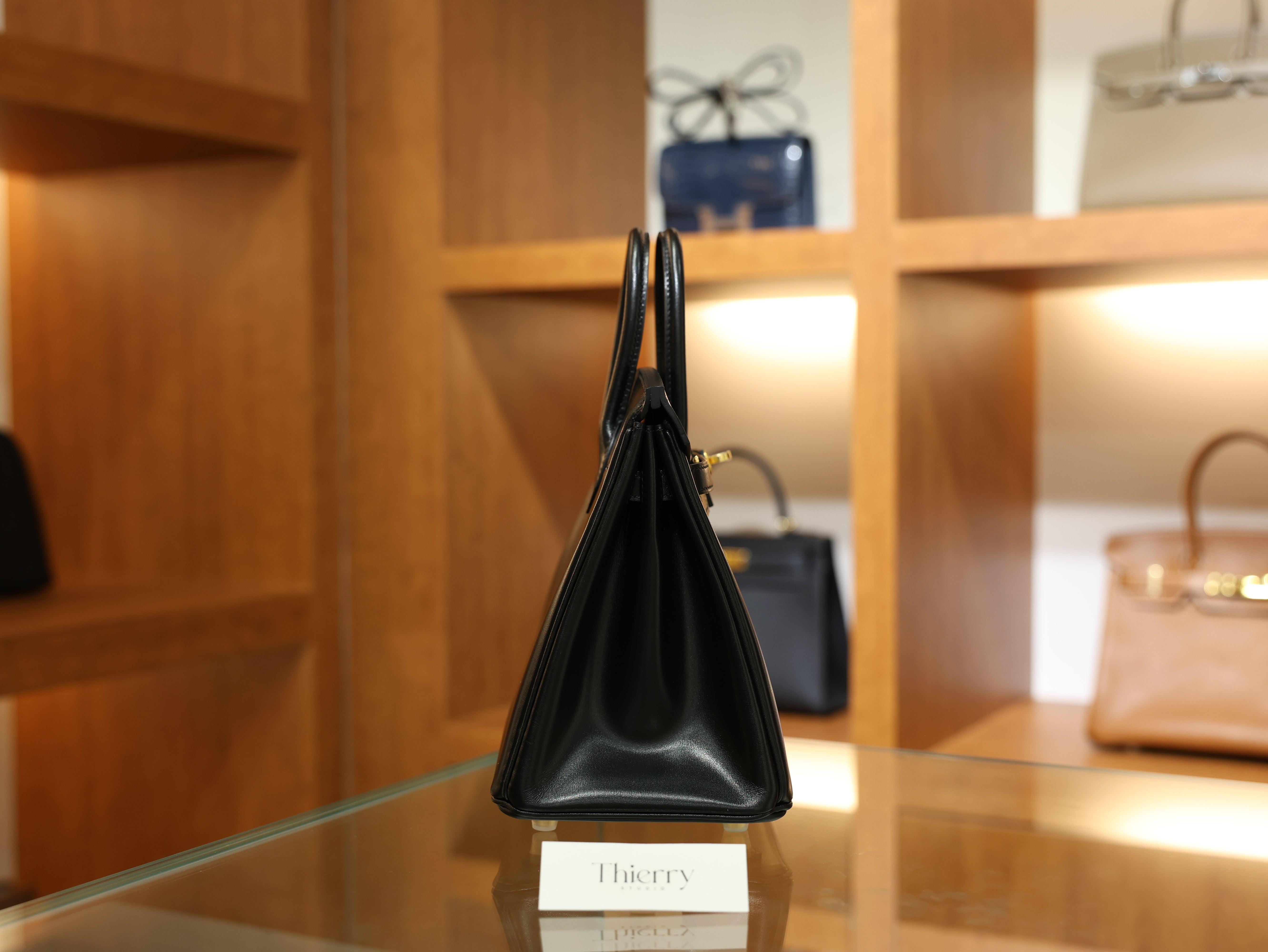 버킨 25 복스 르투르네 블랙 금장