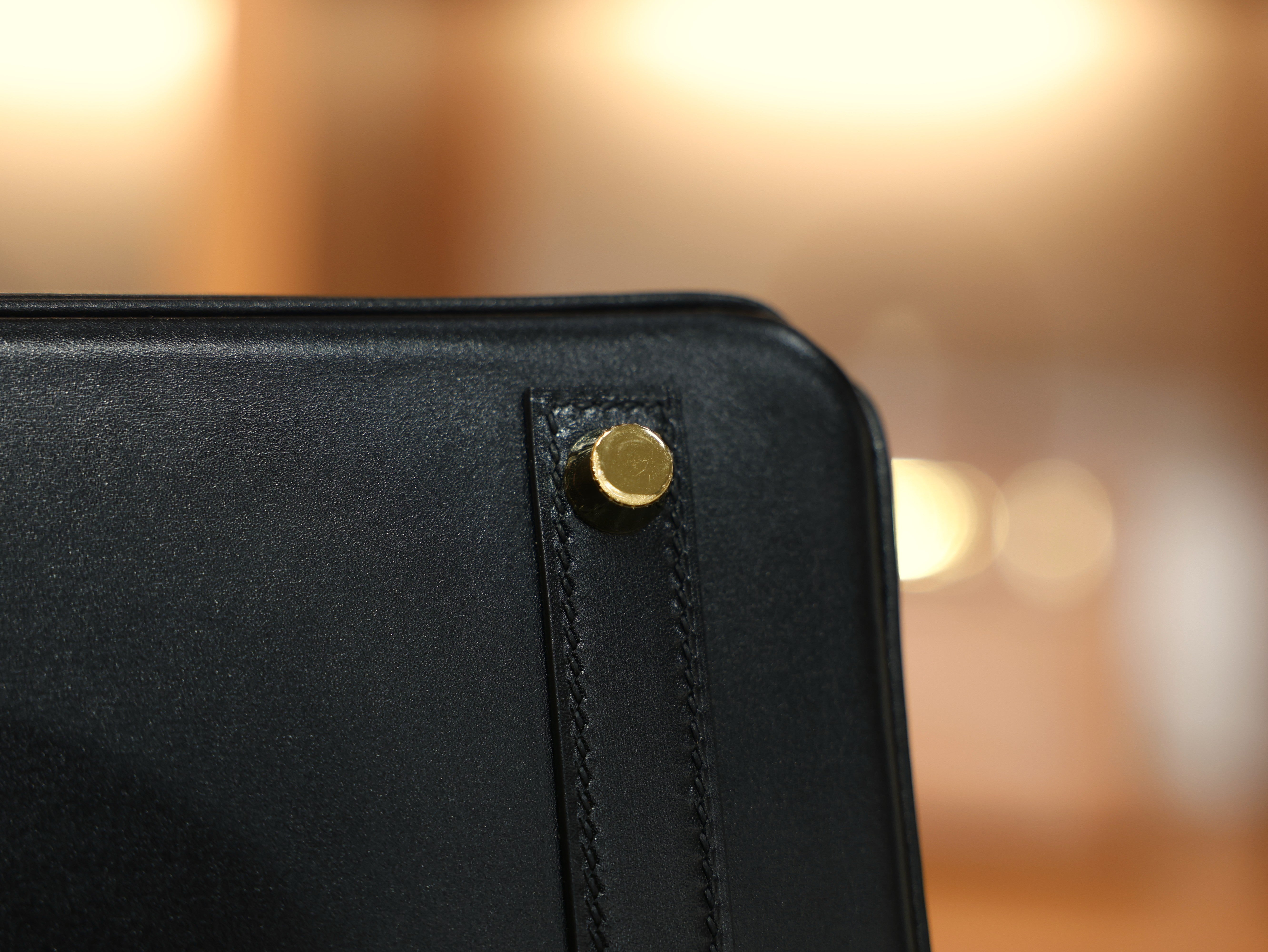 버킨 25 복스 르투르네 블랙 금장