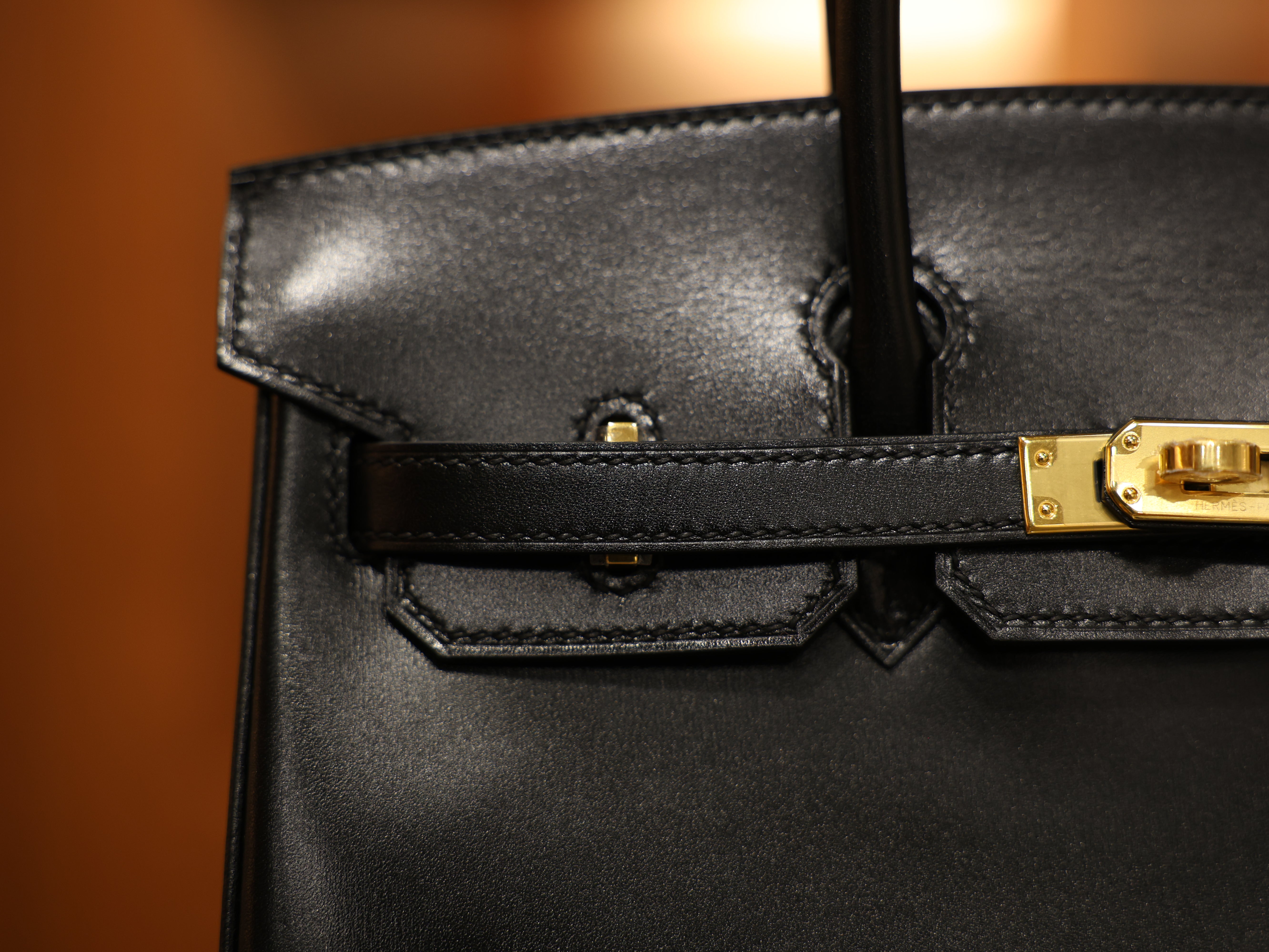 버킨 25 복스 르투르네 블랙 금장