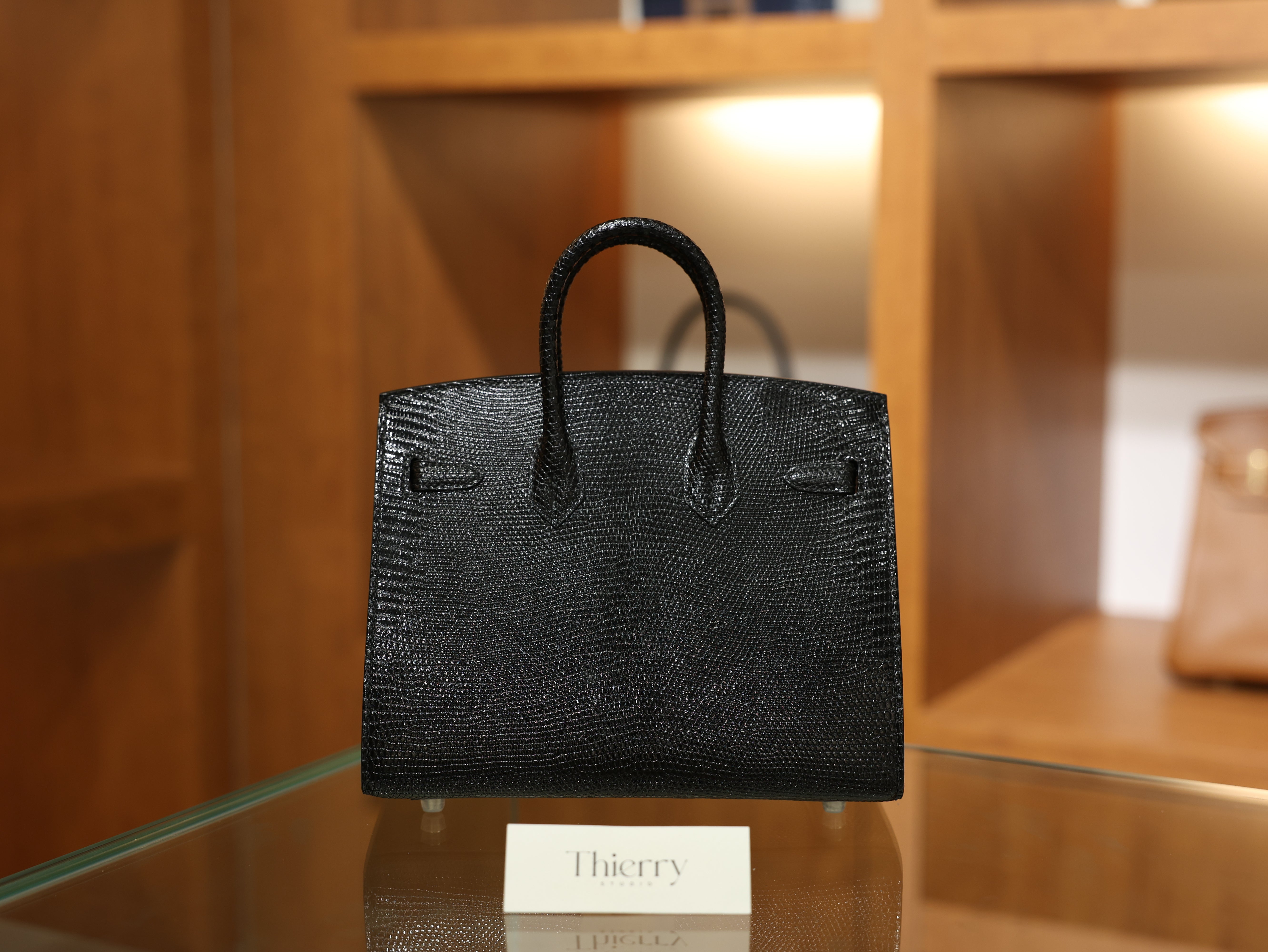 버킨 20 리자드 블랙 은장