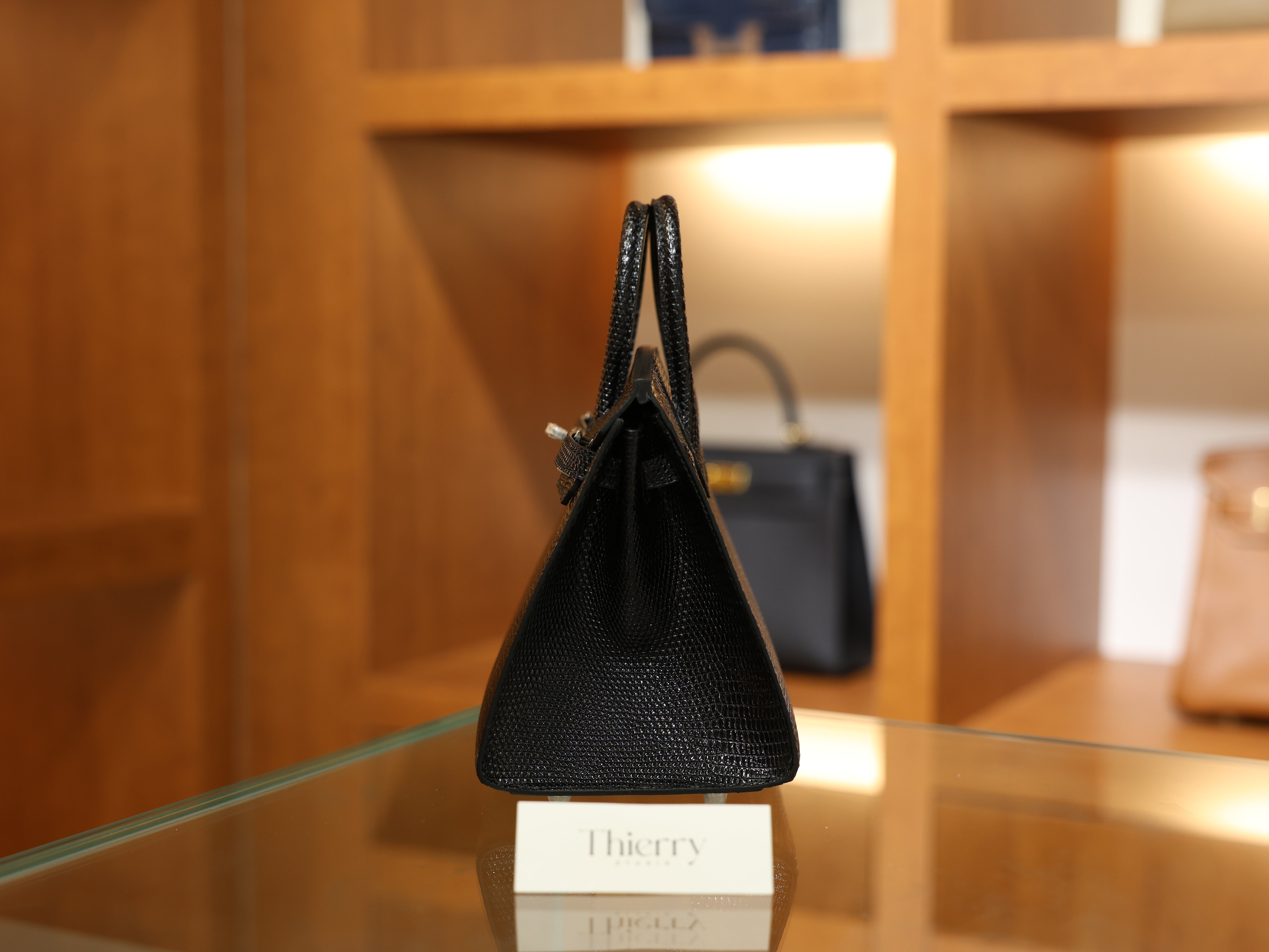 버킨 20 리자드 블랙 은장