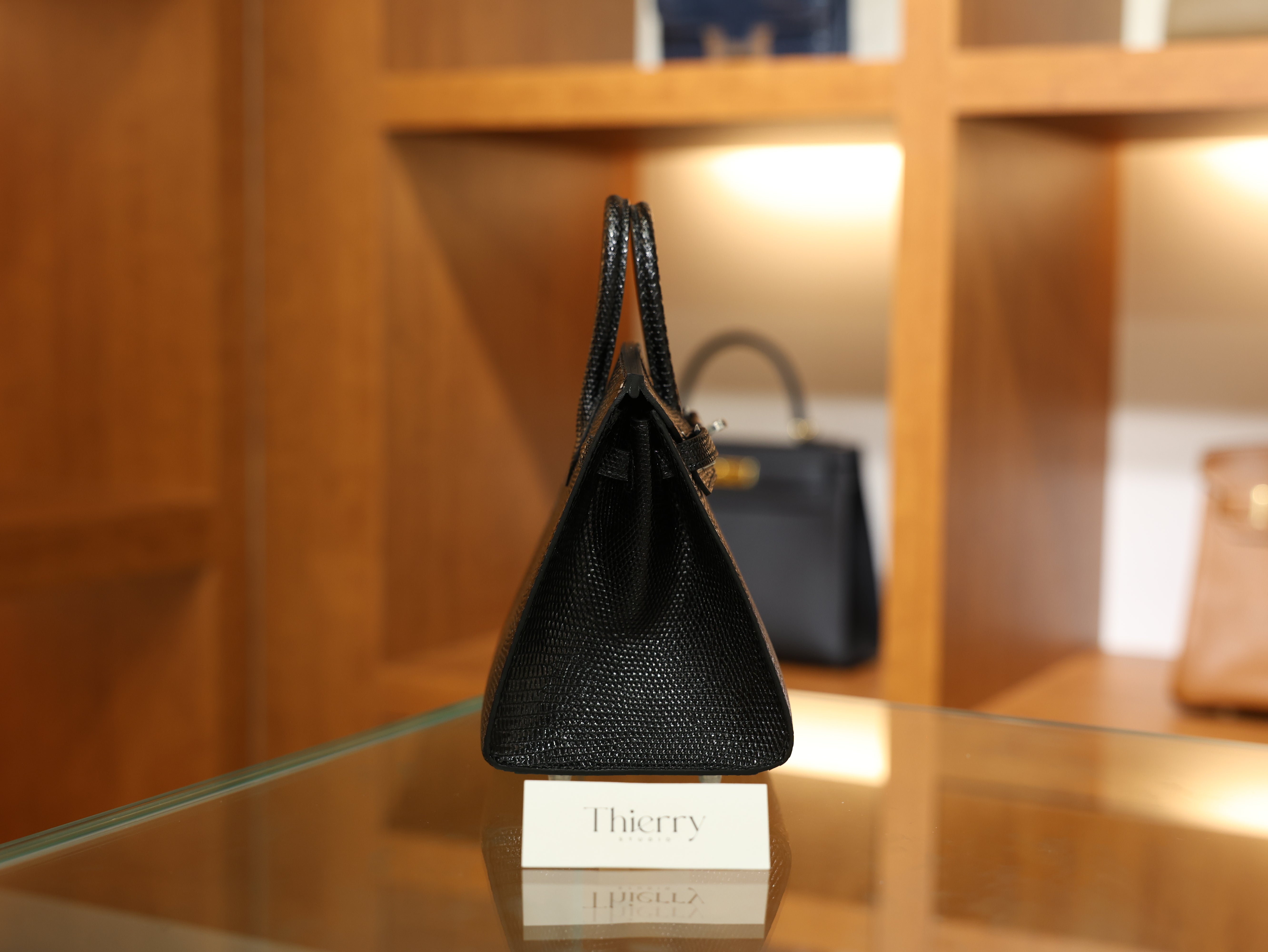 버킨 20 리자드 블랙 은장