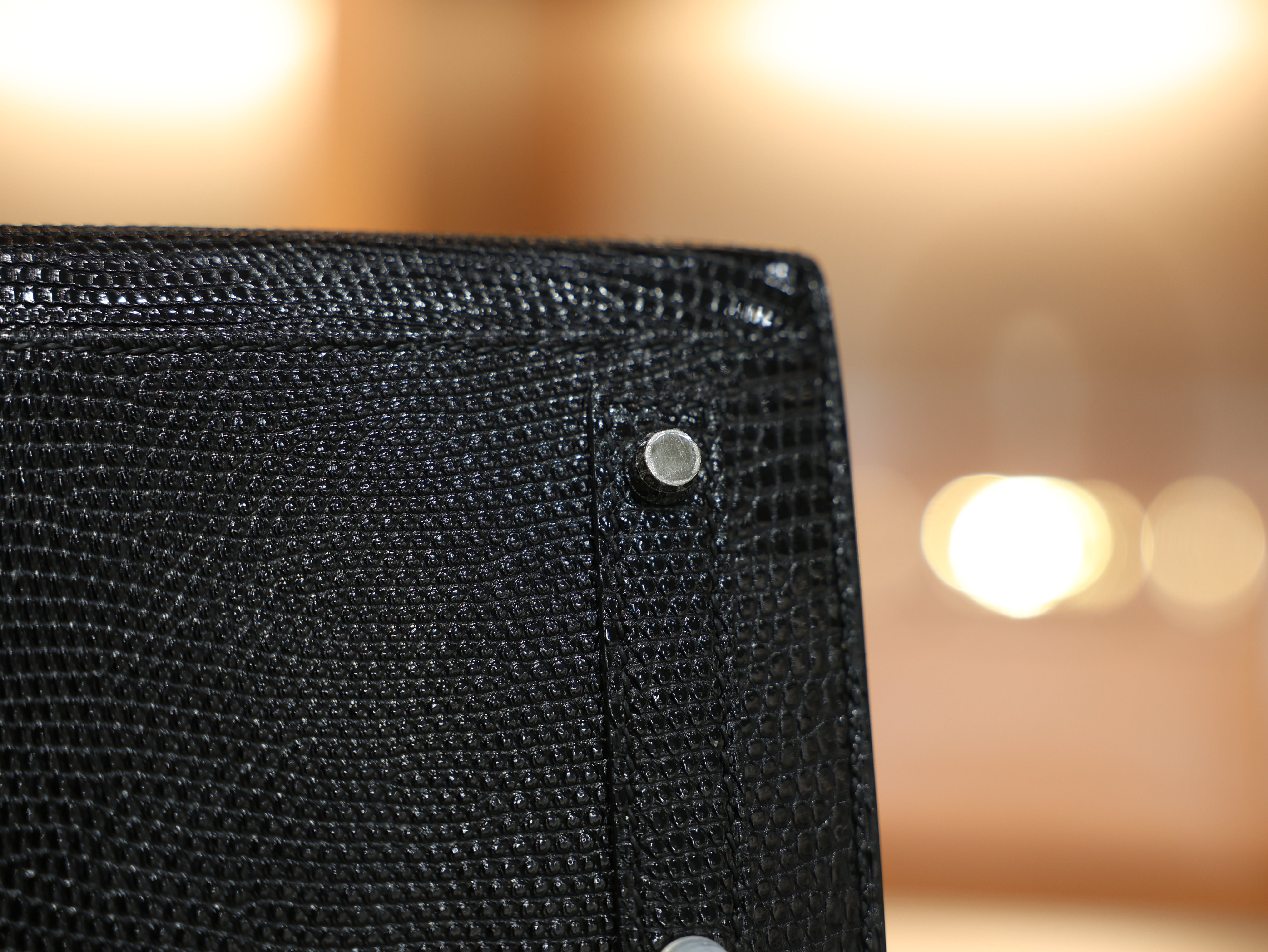 버킨 20 리자드 블랙 은장