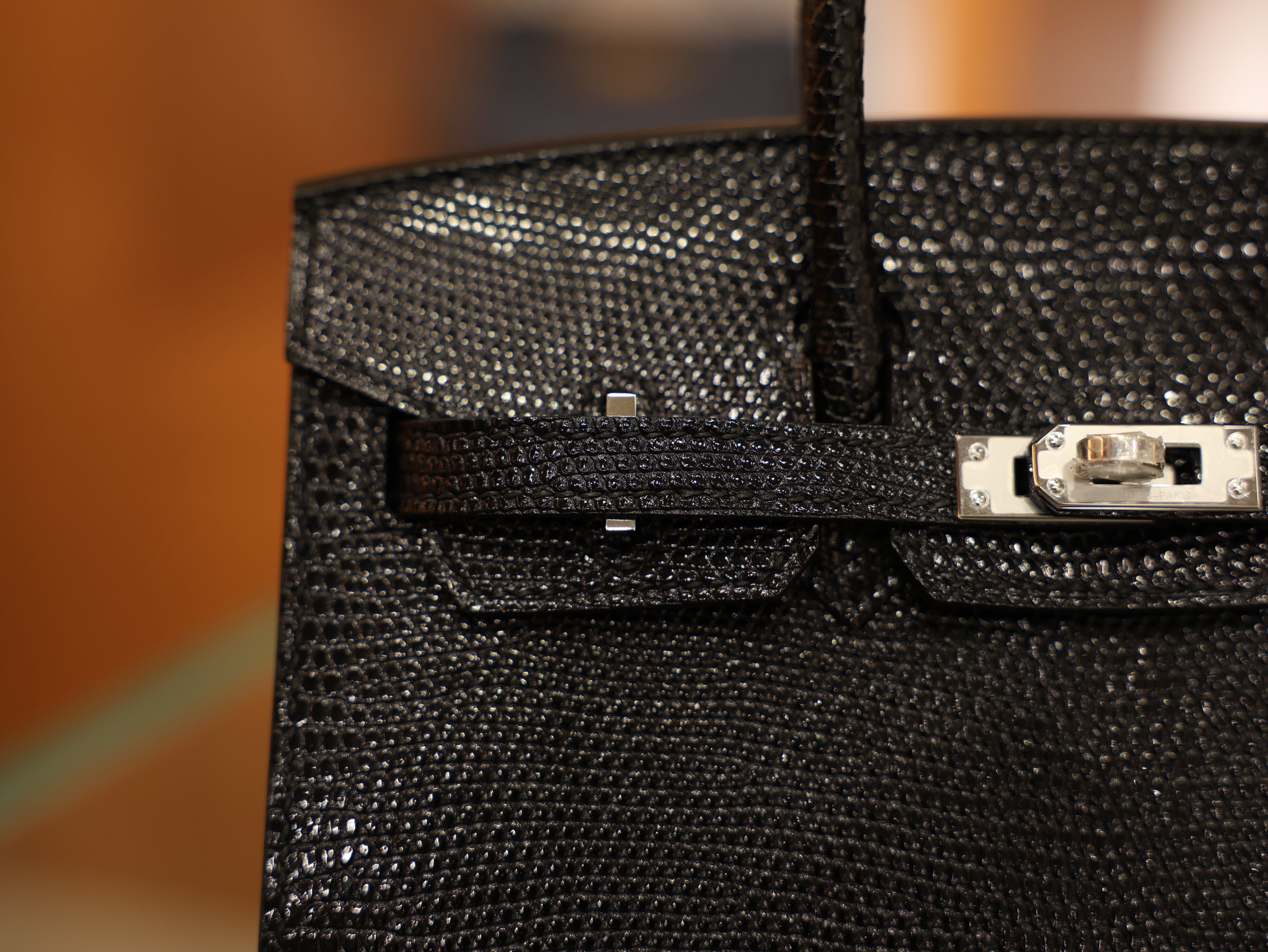 버킨 20 리자드 블랙 은장