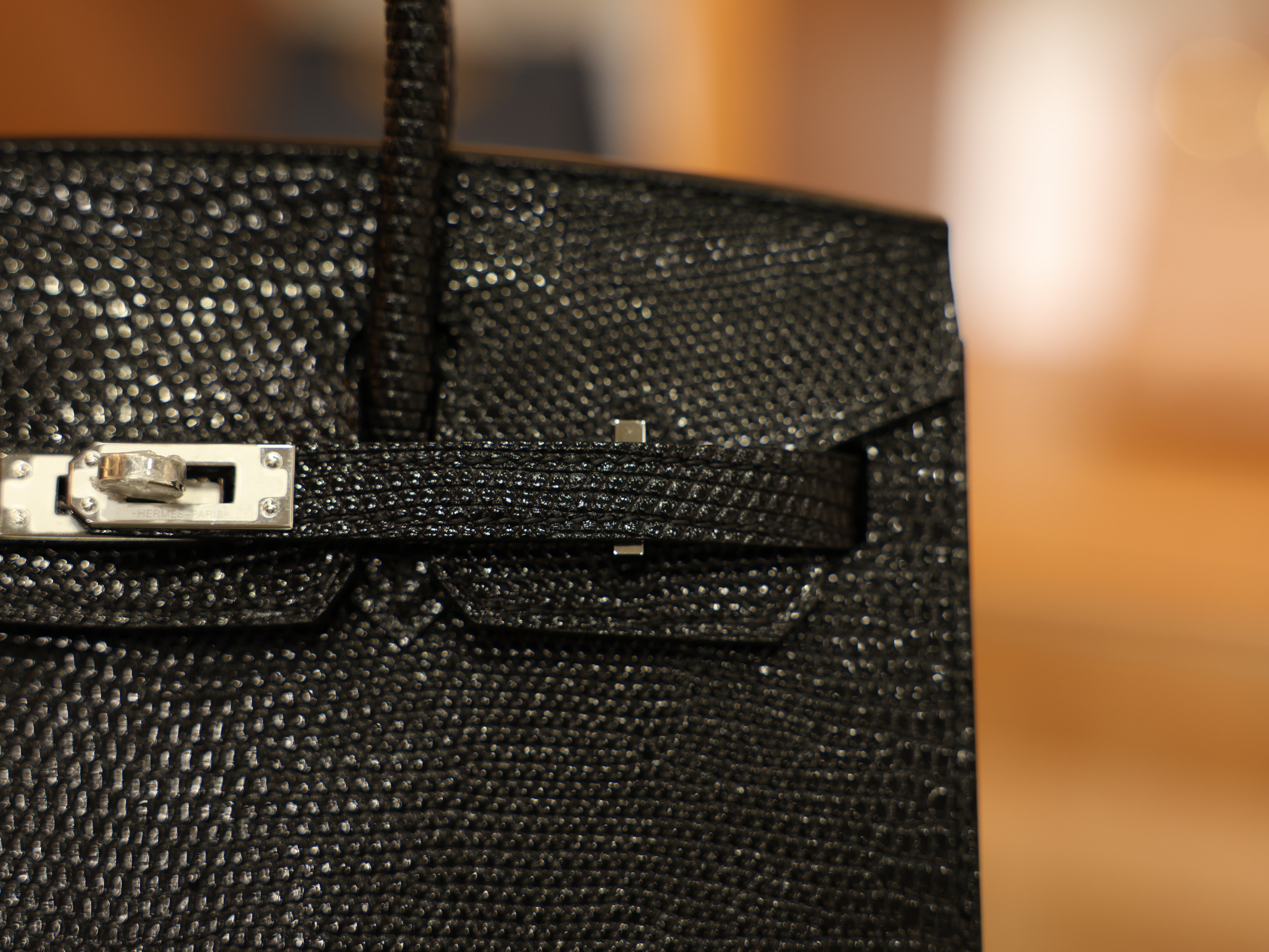 버킨 20 리자드 블랙 은장