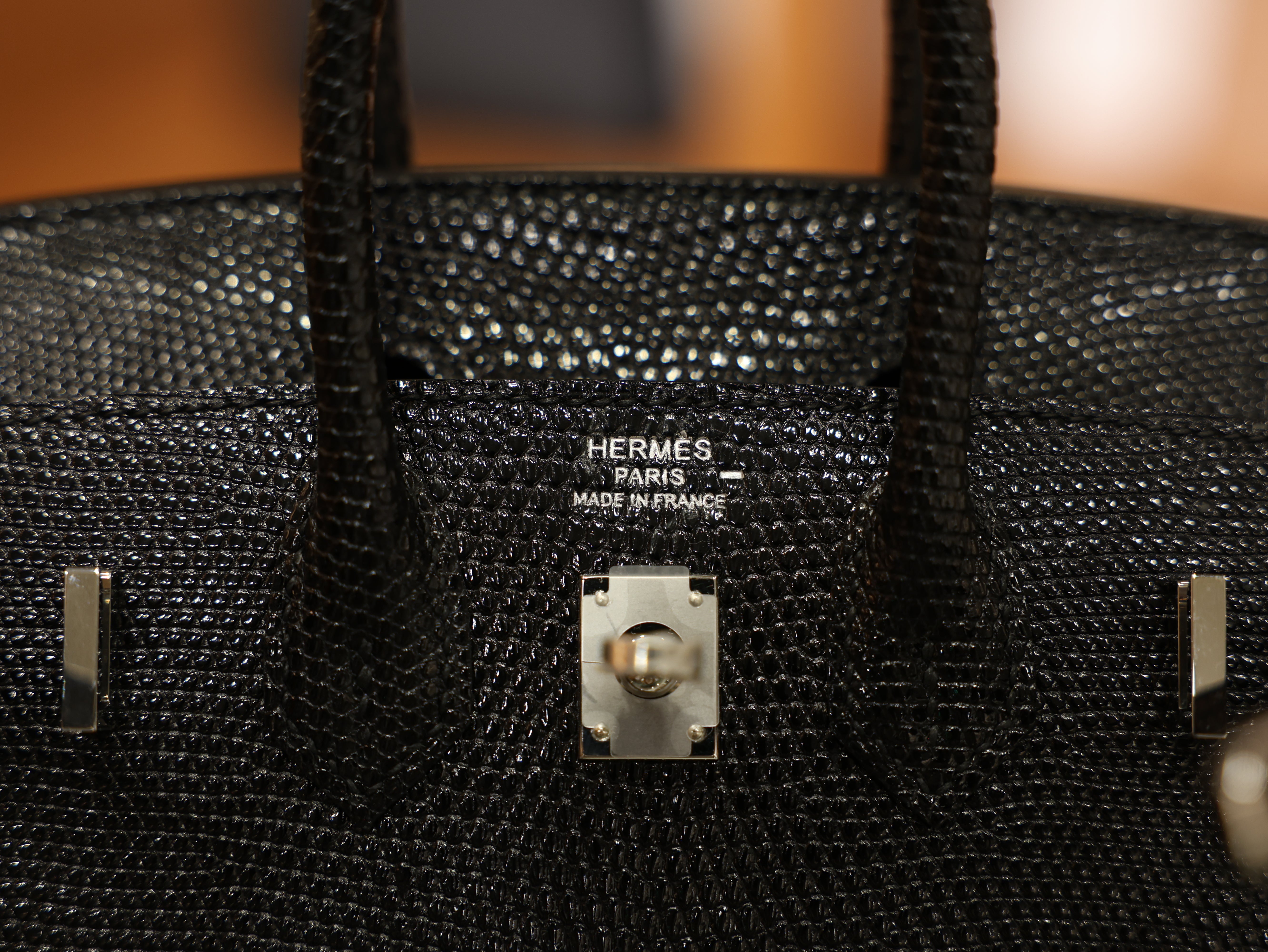 버킨 20 리자드 블랙 은장