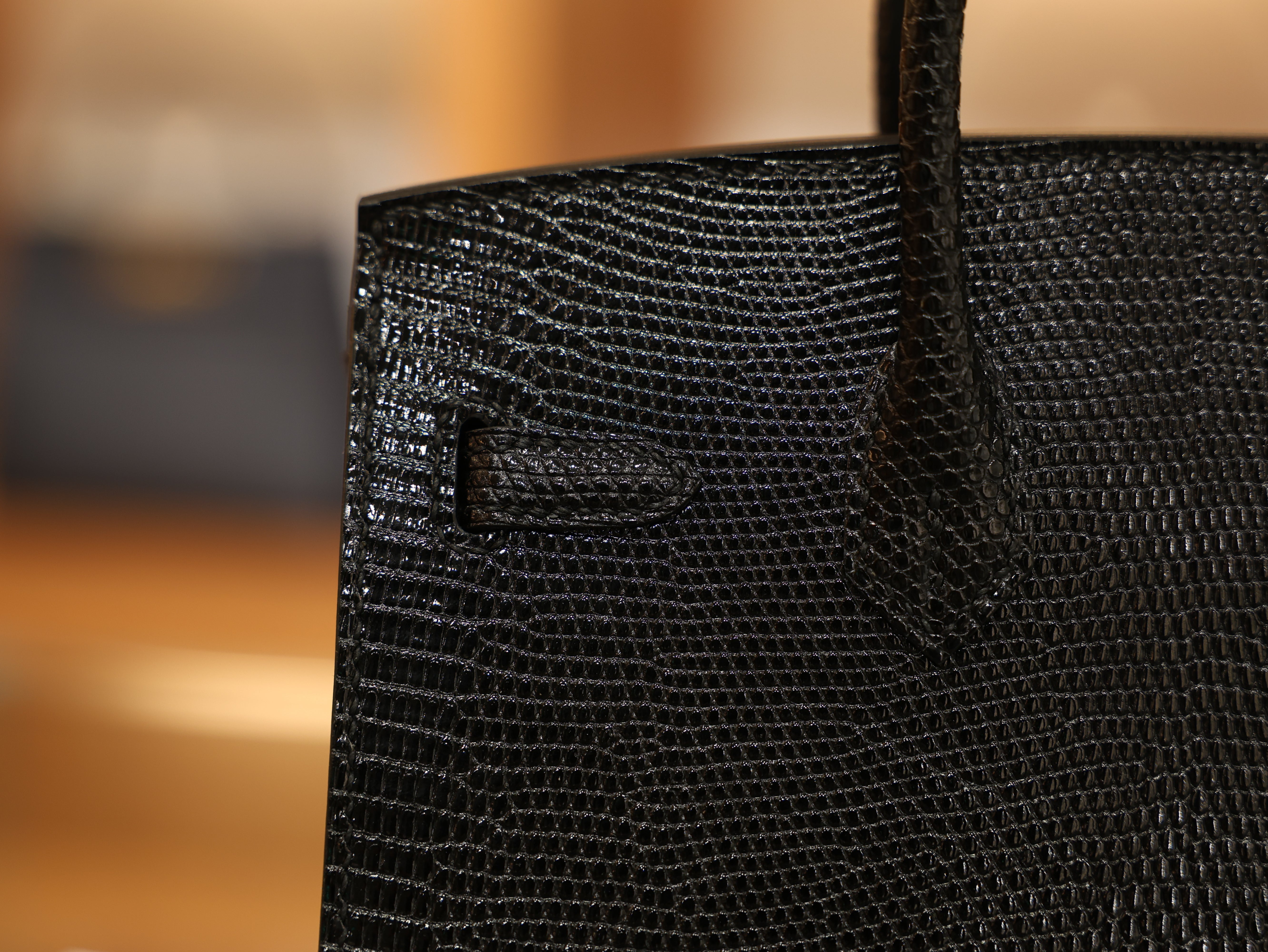 버킨 20 리자드 블랙 은장