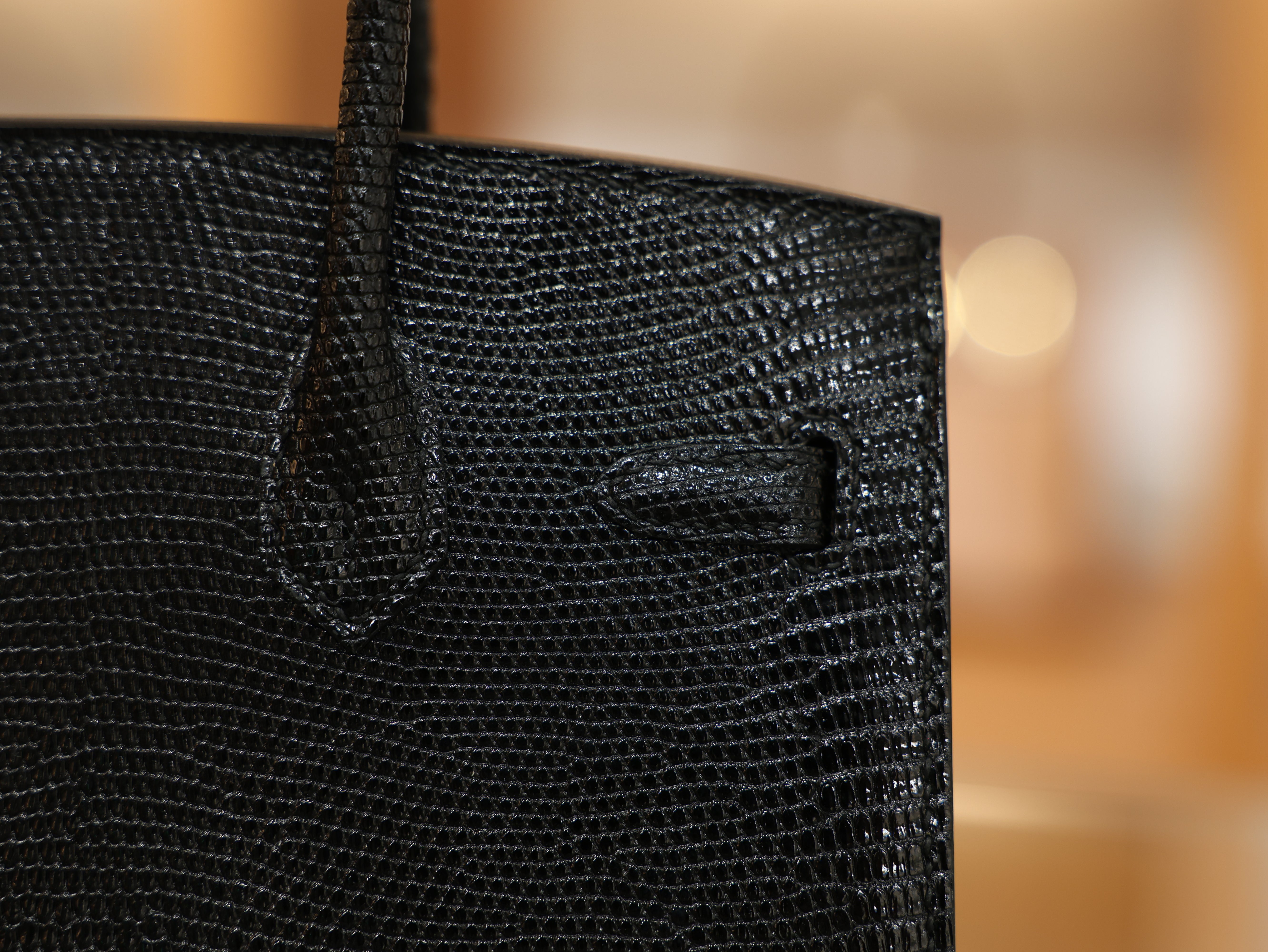 버킨 20 리자드 블랙 은장